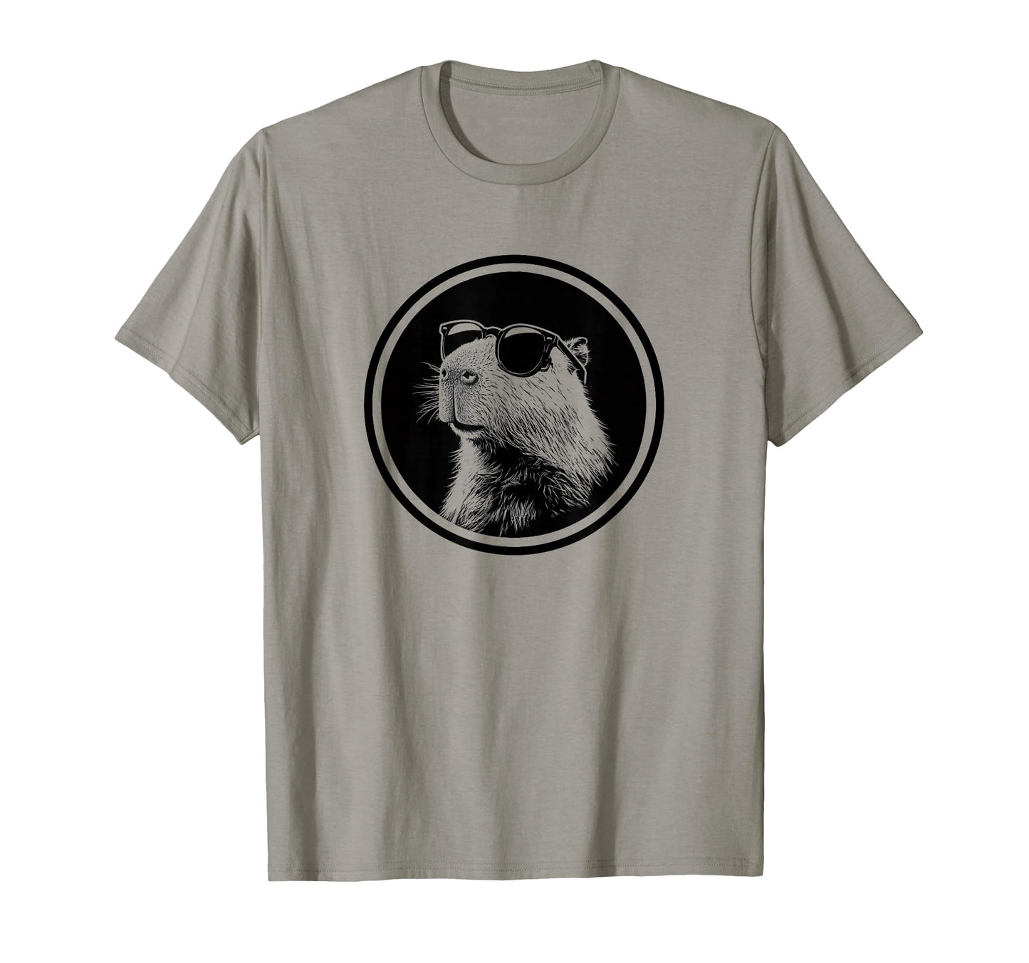 Funny Black Logo Sunglasses Lover Capybara T-Shirt - Graphic Print Unisex - T-Shirt, Sweatshirt, Hoodie