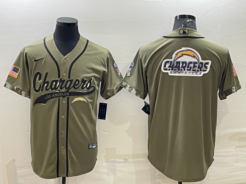 Men's Los Angeles Chargers Olive 2022 Salute To Service Limited Jersey football jersey product view 1