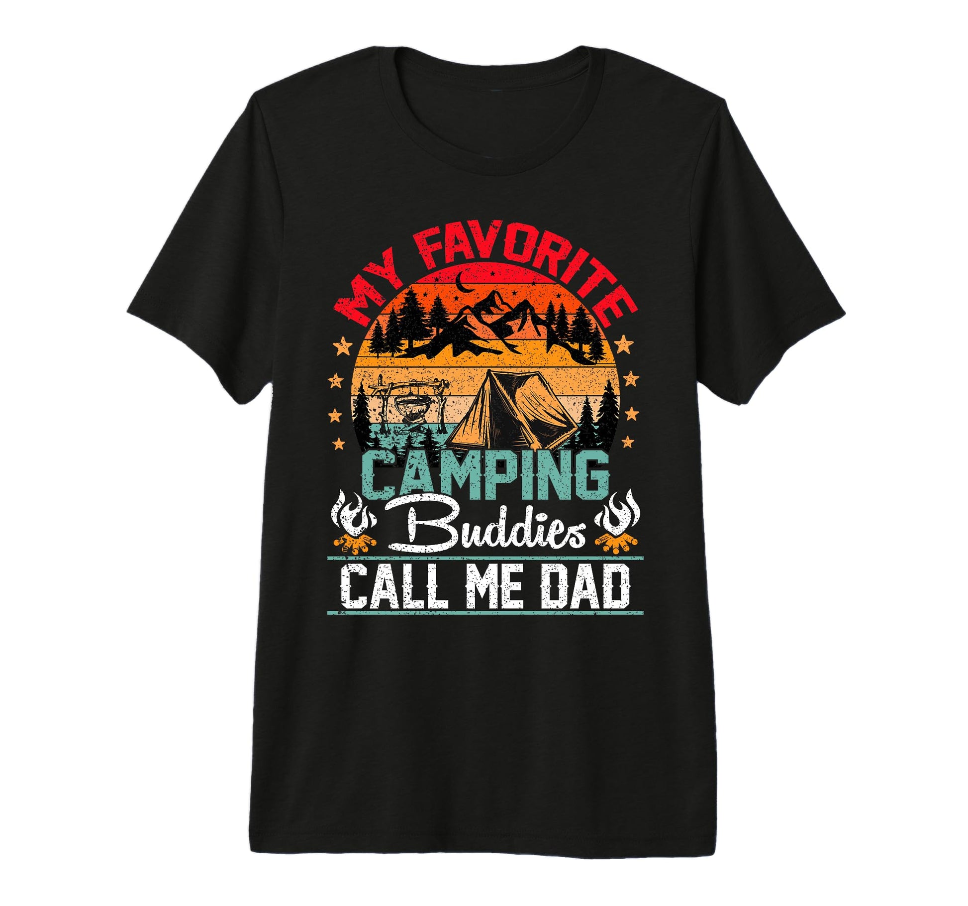 My Camping Buddies Call Me Dad 70S Hiking T-Shirt - Unique Graphic Unisex - T-Shirt, Sweatshirt, Hoodie