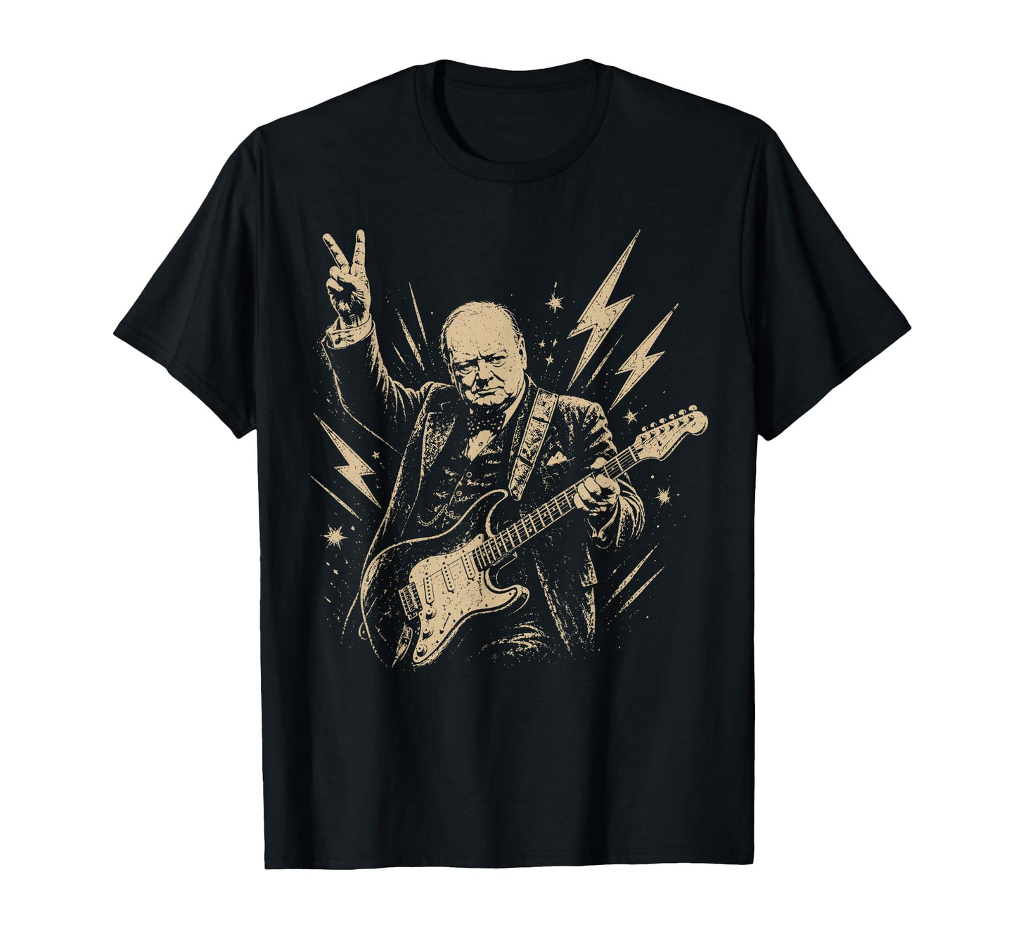 Winston Churchill Playing Electric T-Shirt - Streetwear Style Men Women - T-Shirt, Sweatshirt, Hoodie