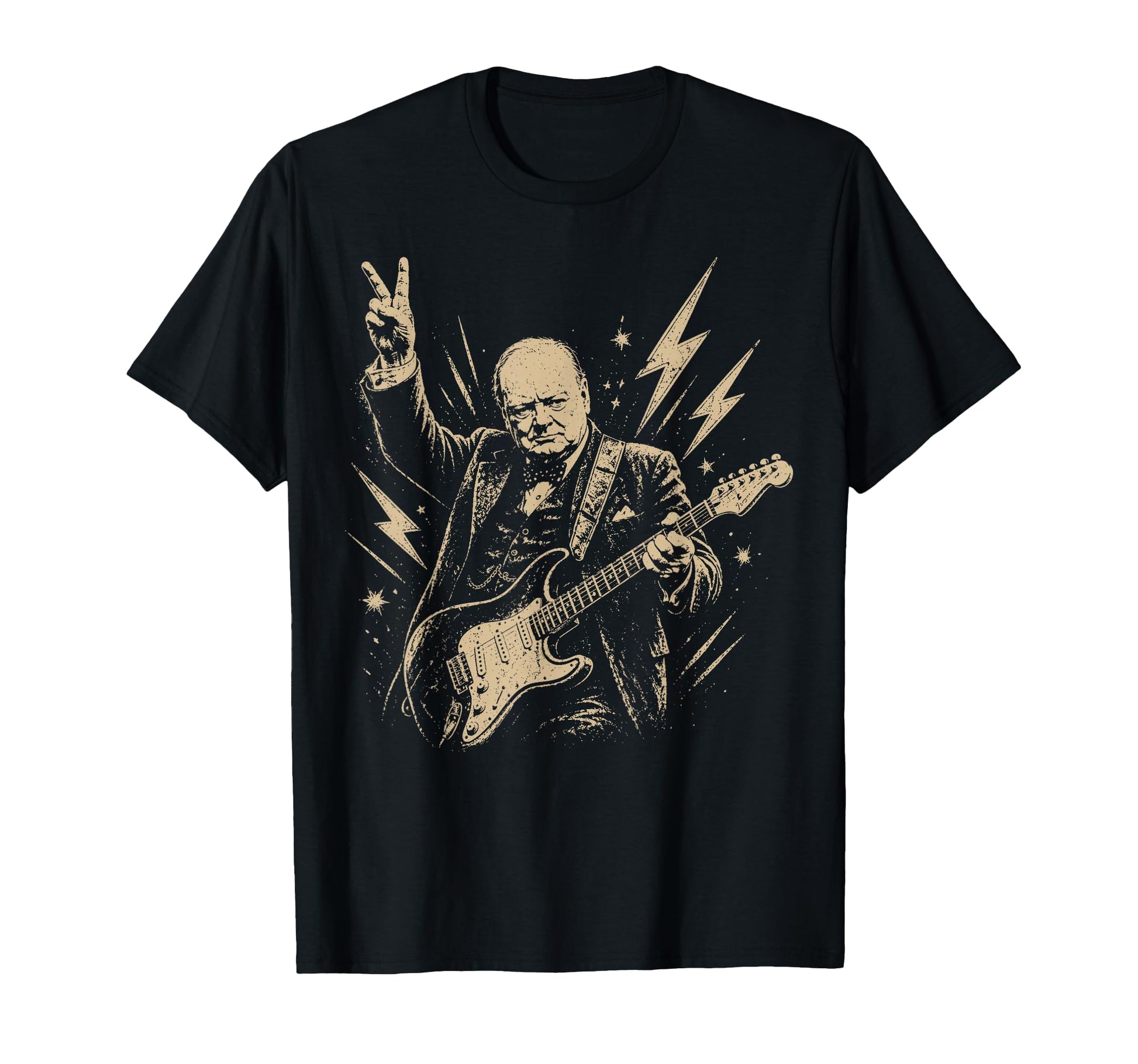 Winston Churchill Playing Electric T-Shirt - Streetwear Style Men Women - T-Shirt, Sweatshirt, Hoodie