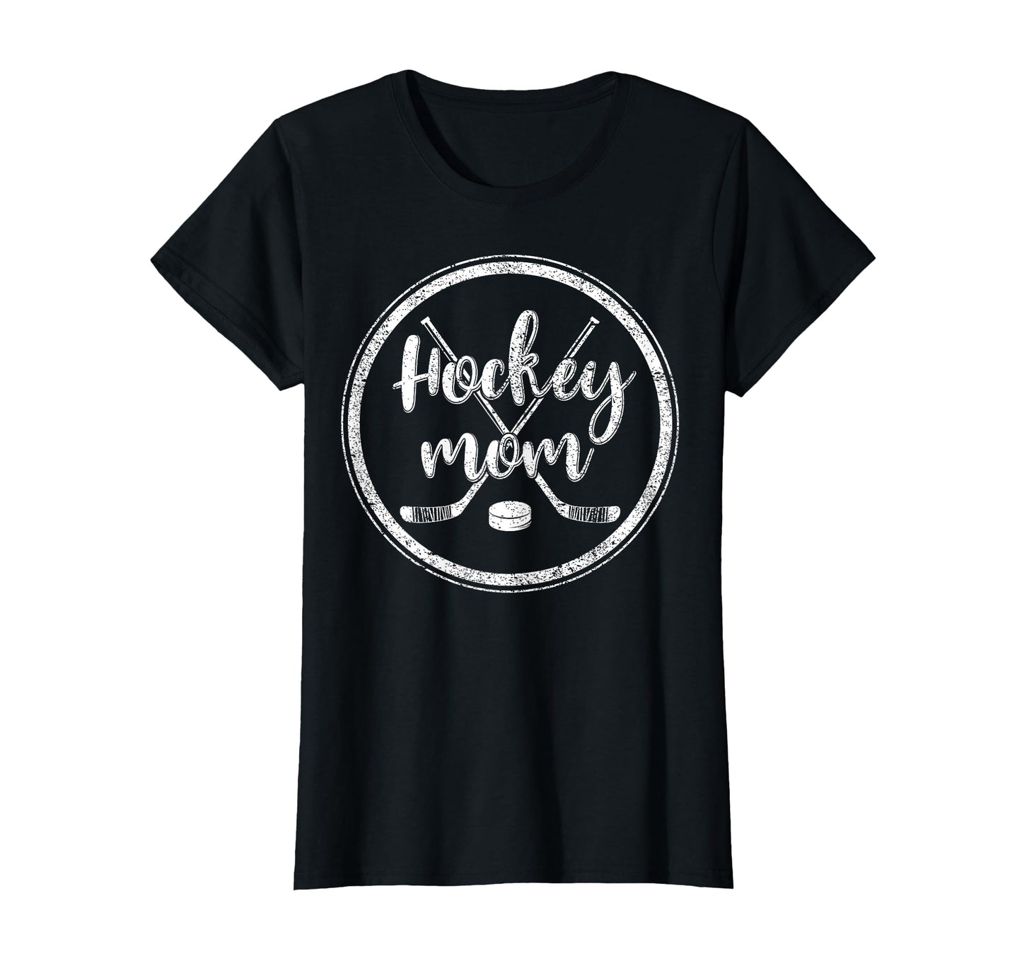 Hockey Mom Distressed Winter Sports T-Shirt - Novelty Apparel for Adults - T-Shirt, Sweatshirt, Hoodie