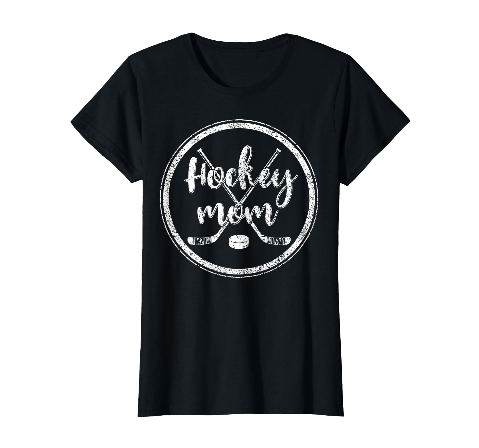 Hockey Mom Distressed Winter Sports T-Shirt - Novelty Apparel for Adults - T-Shirt, Sweatshirt, Hoodie
