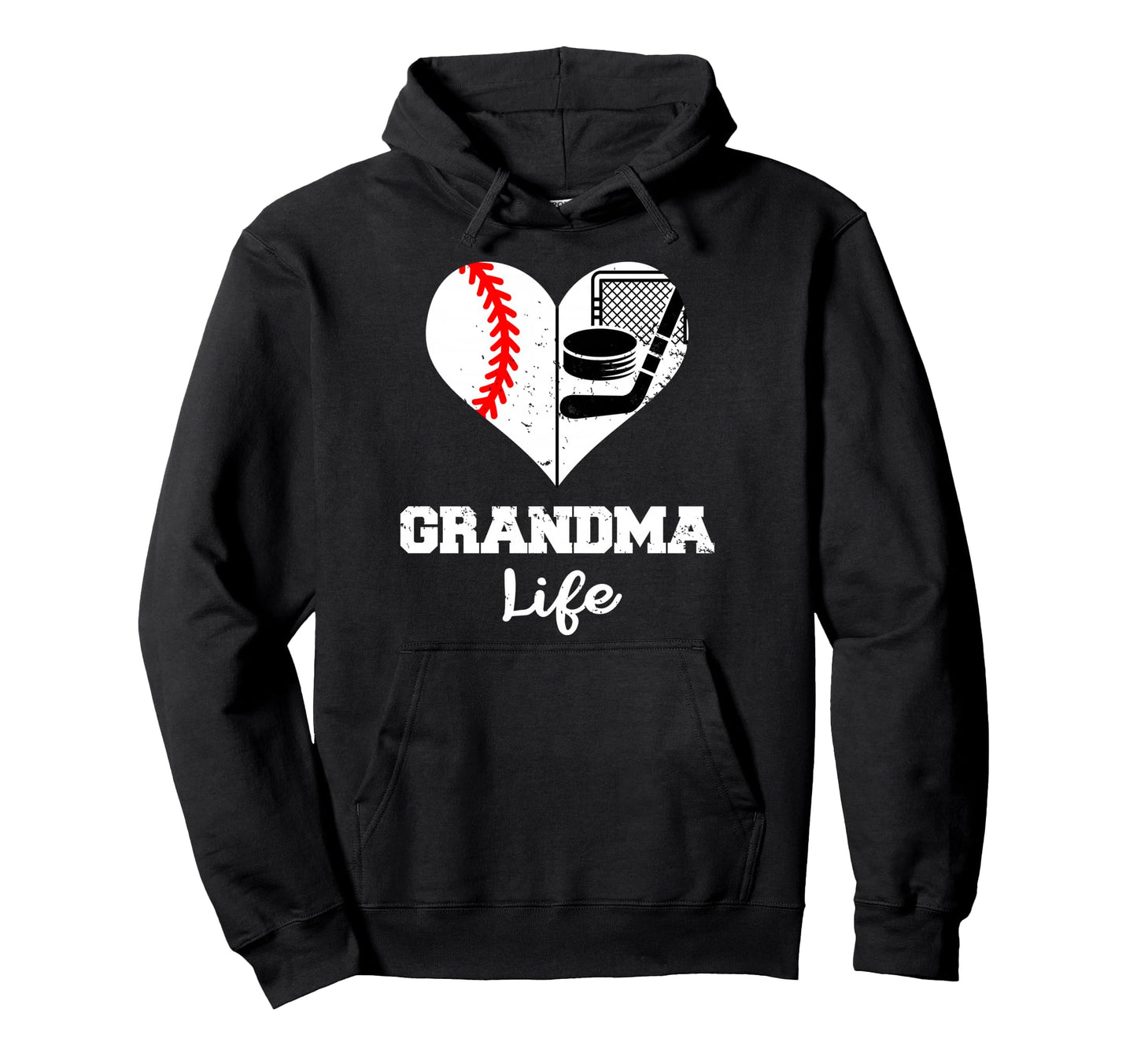 Grandma Life Heart Funny Baseball Hoodie - Minimalist Print Men Women - T-Shirt, Sweatshirt, Hoodie