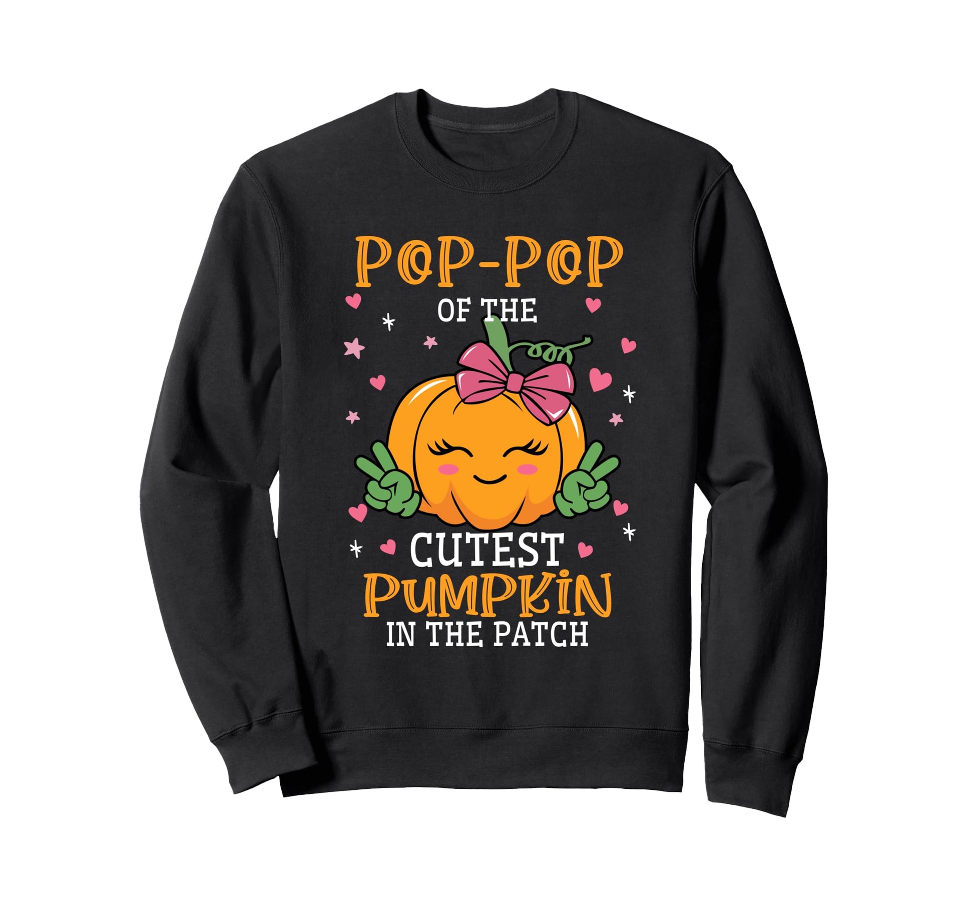 Pop Pop Patchs Cutest Pumpkin Fall Sweatshirt - Unique Graphic Men Women - T-Shirt, Sweatshirt, Hoodie