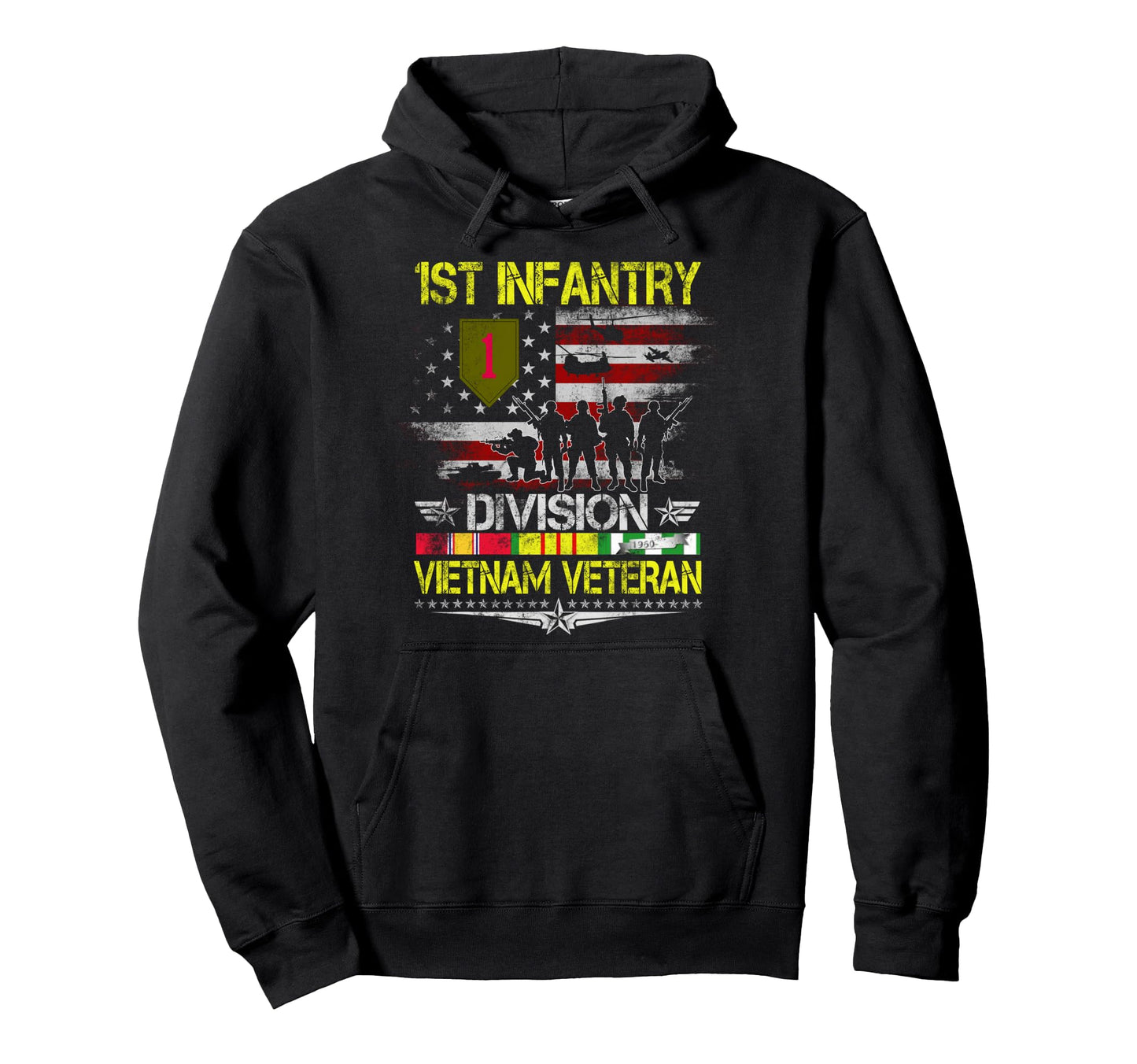 1St Infantry Division Vietnam Veteran Hoodie - Custom Art Print for Adults - T-Shirt, Sweatshirt, Hoodie