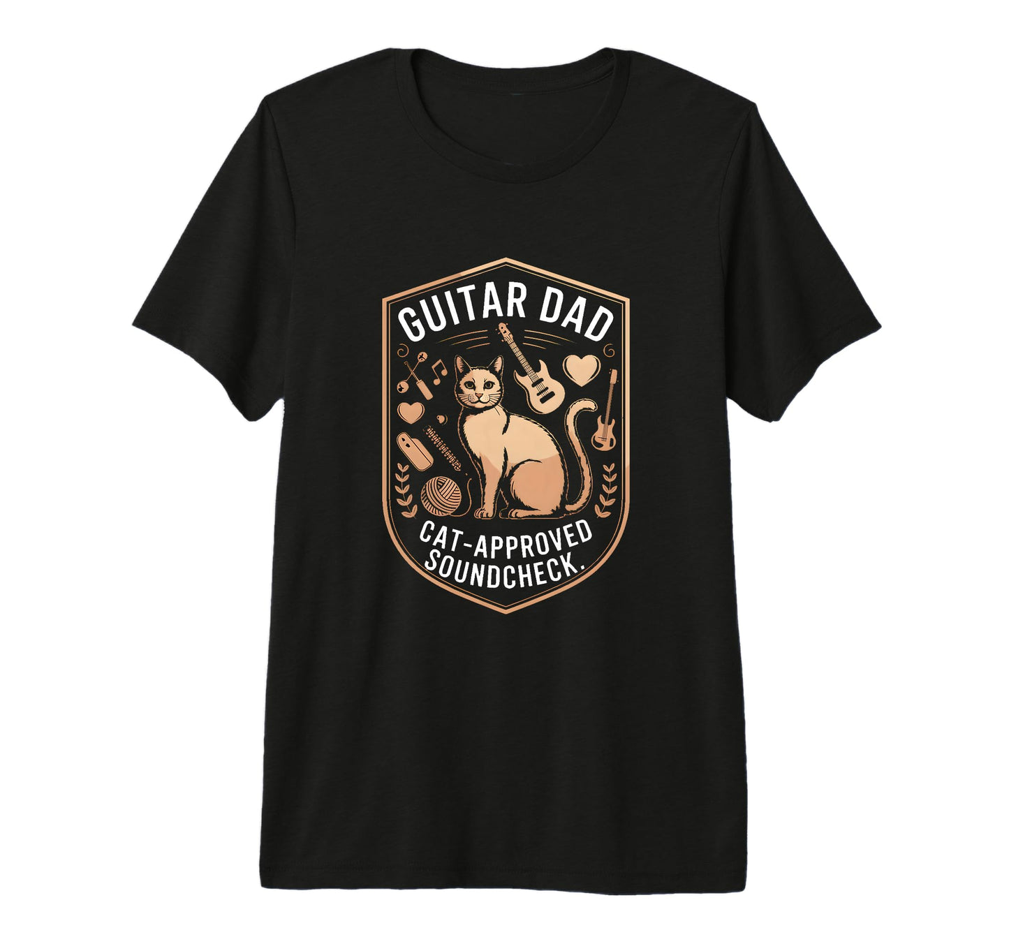 Funny Guitar Dad Cat Approved T-Shirt - Trendy Graphic Men Women - T-Shirt, Sweatshirt, Hoodie