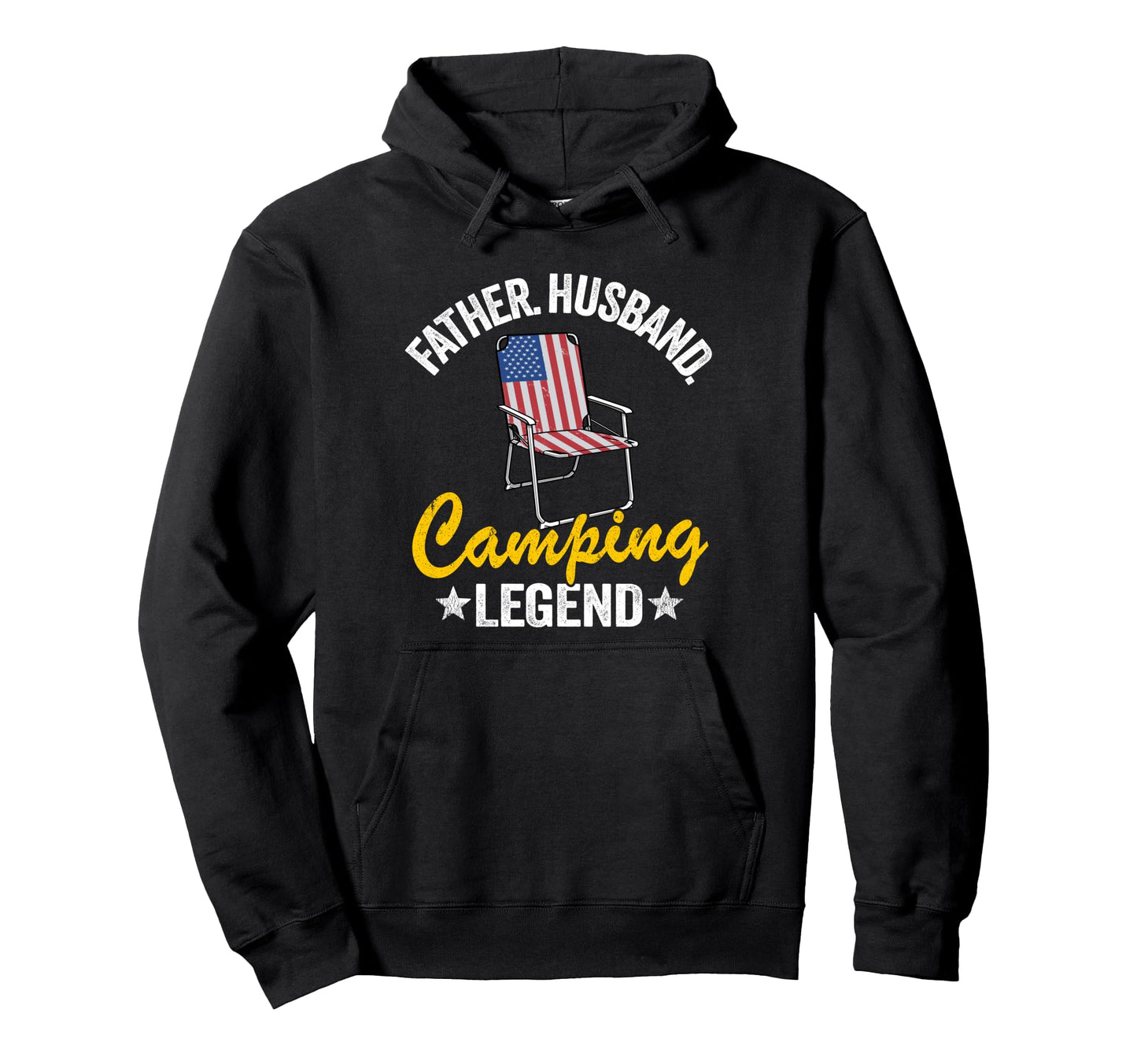 Father Husband Camping Legend Dad Hoodie - Aesthetic Graphic for Adults - T-Shirt, Sweatshirt, Hoodie