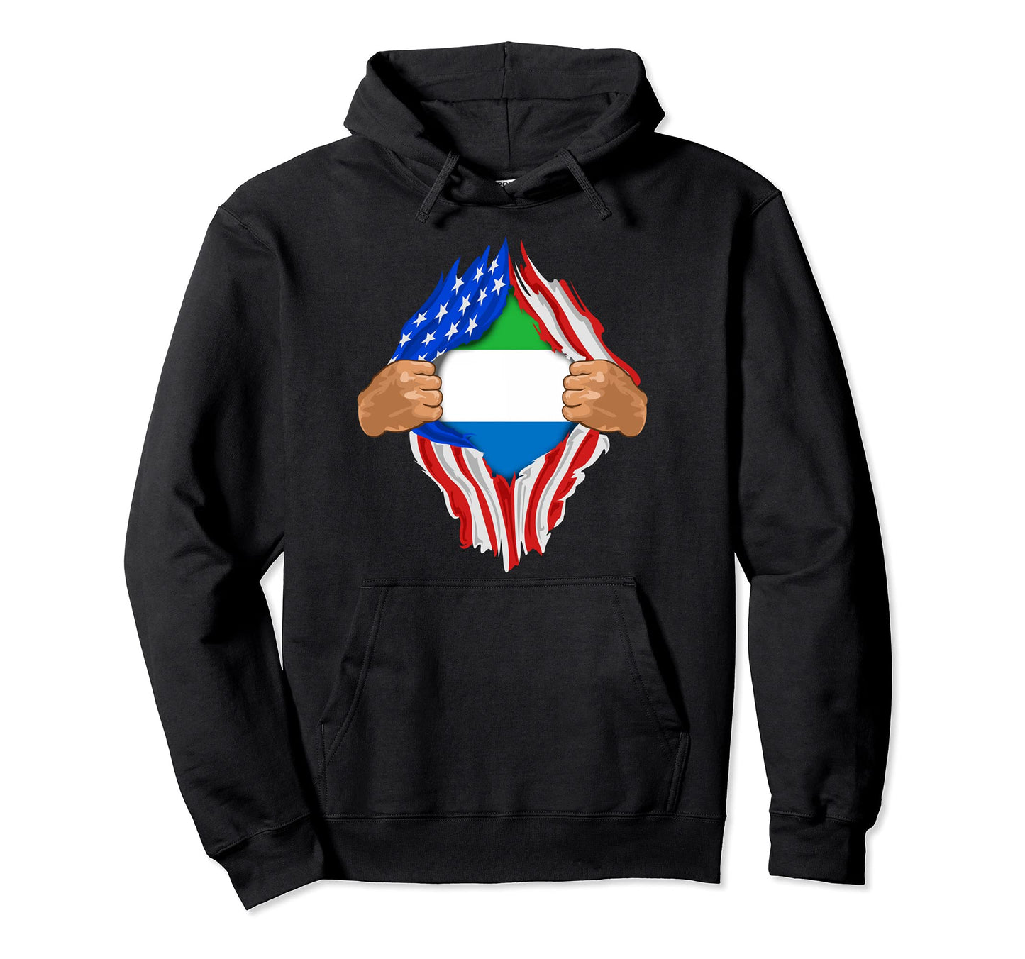 Leonean Blood Inside Me Sierra Leone Flag Hoodie - Minimalist Print Unisex - T-Shirt, Sweatshirt, Hoodie