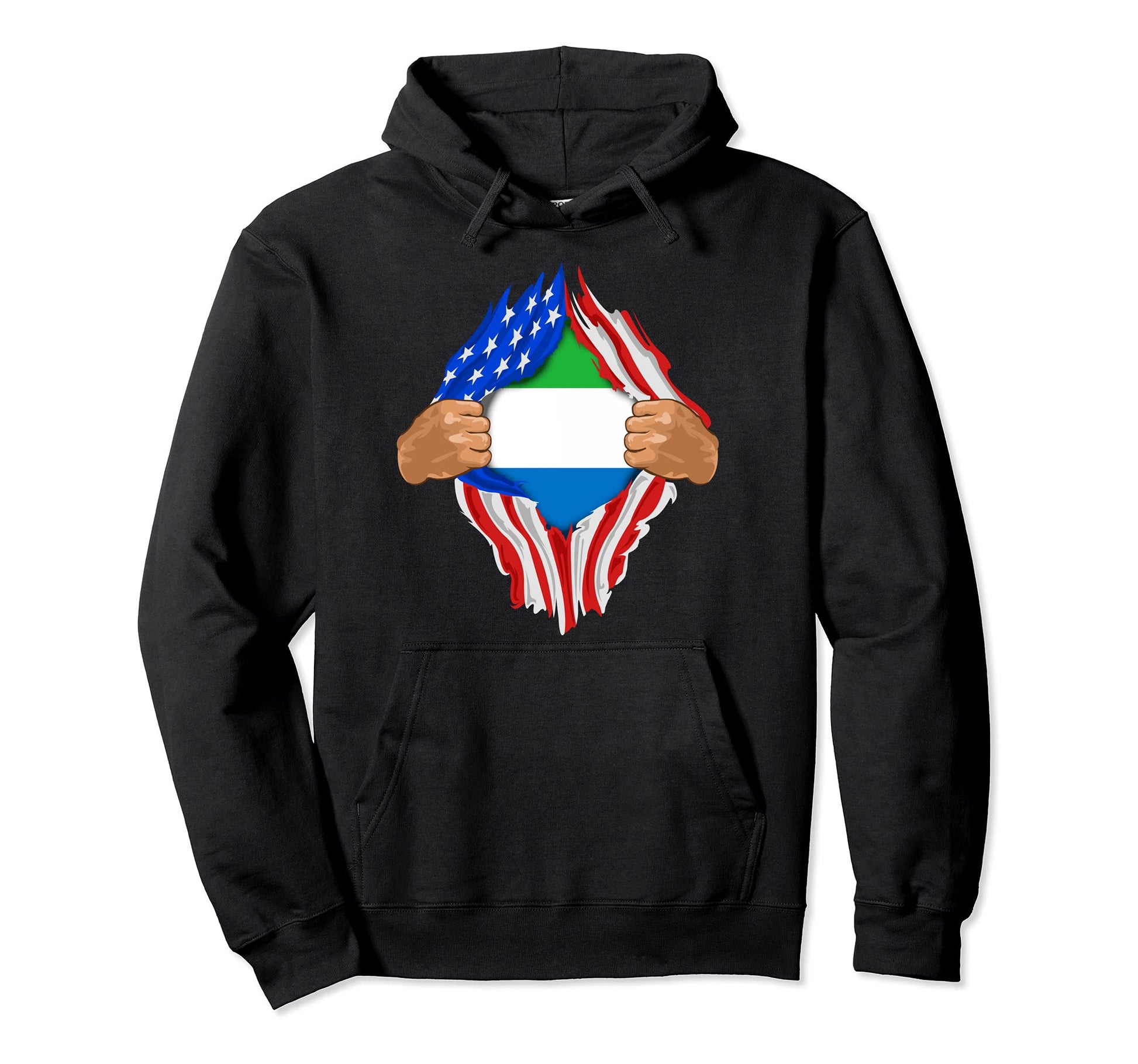 Leonean Blood Inside Me Sierra Leone Flag Hoodie - Minimalist Print Unisex - T-Shirt, Sweatshirt, Hoodie