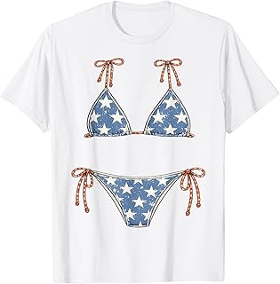 USA Bikini Red White July 4th Blue Vacation Summer Swimsuit T-Shirt Unisex T-shirt, Sweatshirt, Hoodie, Long Sleeve Tee - T-Shirt, Sweatshirt, Hoodie