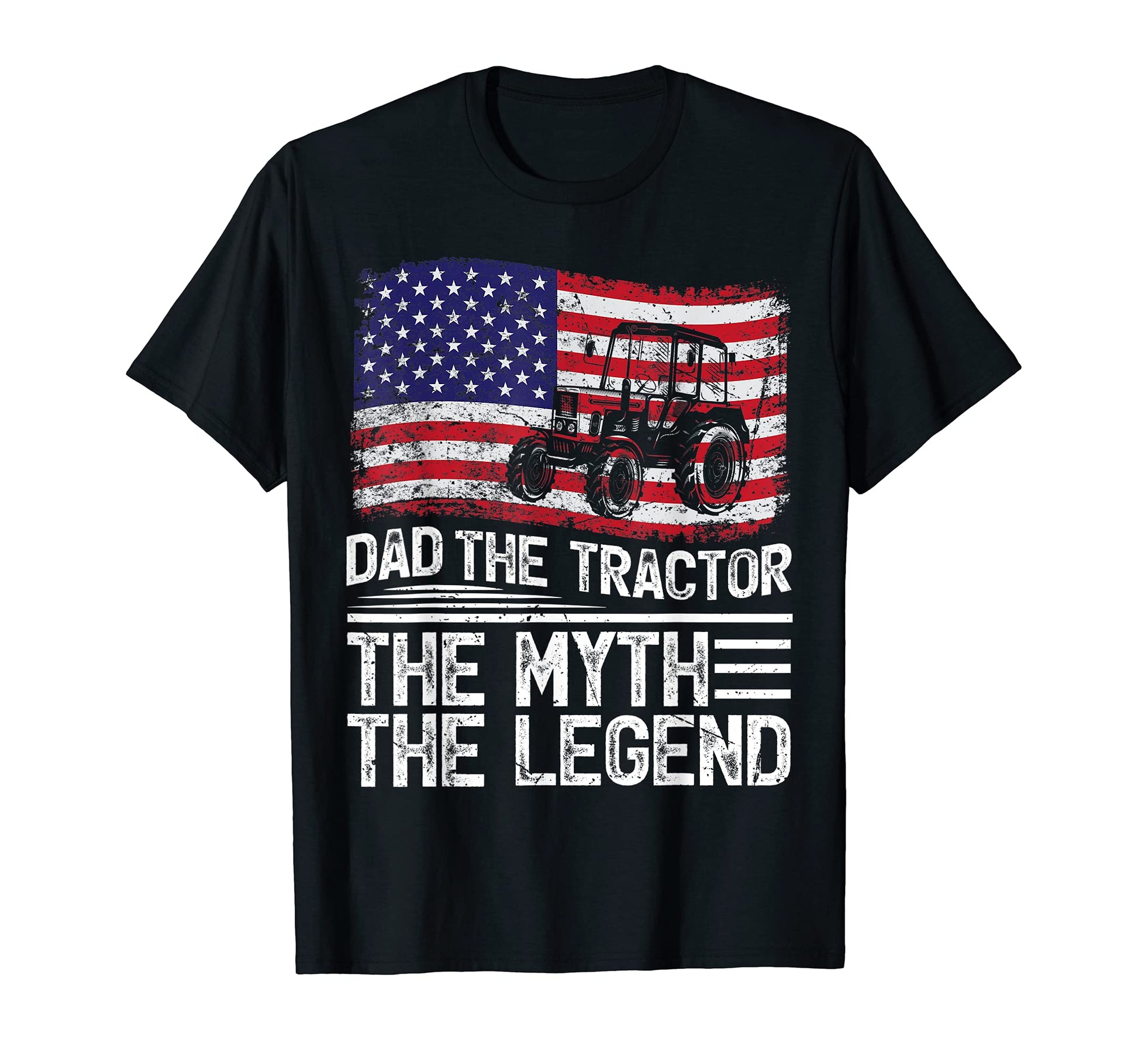 American Flag Dad Tractor Myth Legend T-Shirt - Custom Art Print Men Women - T-Shirt, Sweatshirt, Hoodie