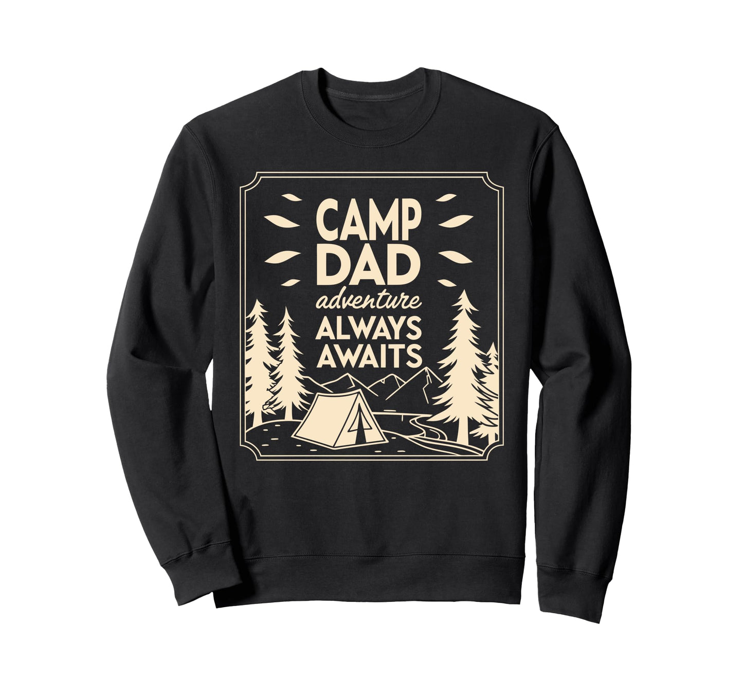 Fathers Day Camp Dad Adventure Awaits Sweatshirt - Graphic Print for Adults - T-Shirt, Sweatshirt, Hoodie