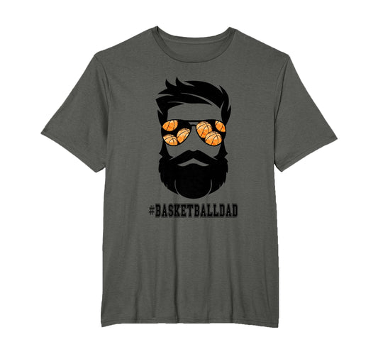 Basketball Dad Beard And Sunglasses T-Shirt - Trendy Graphic for Adults - T-Shirt, Sweatshirt, Hoodie