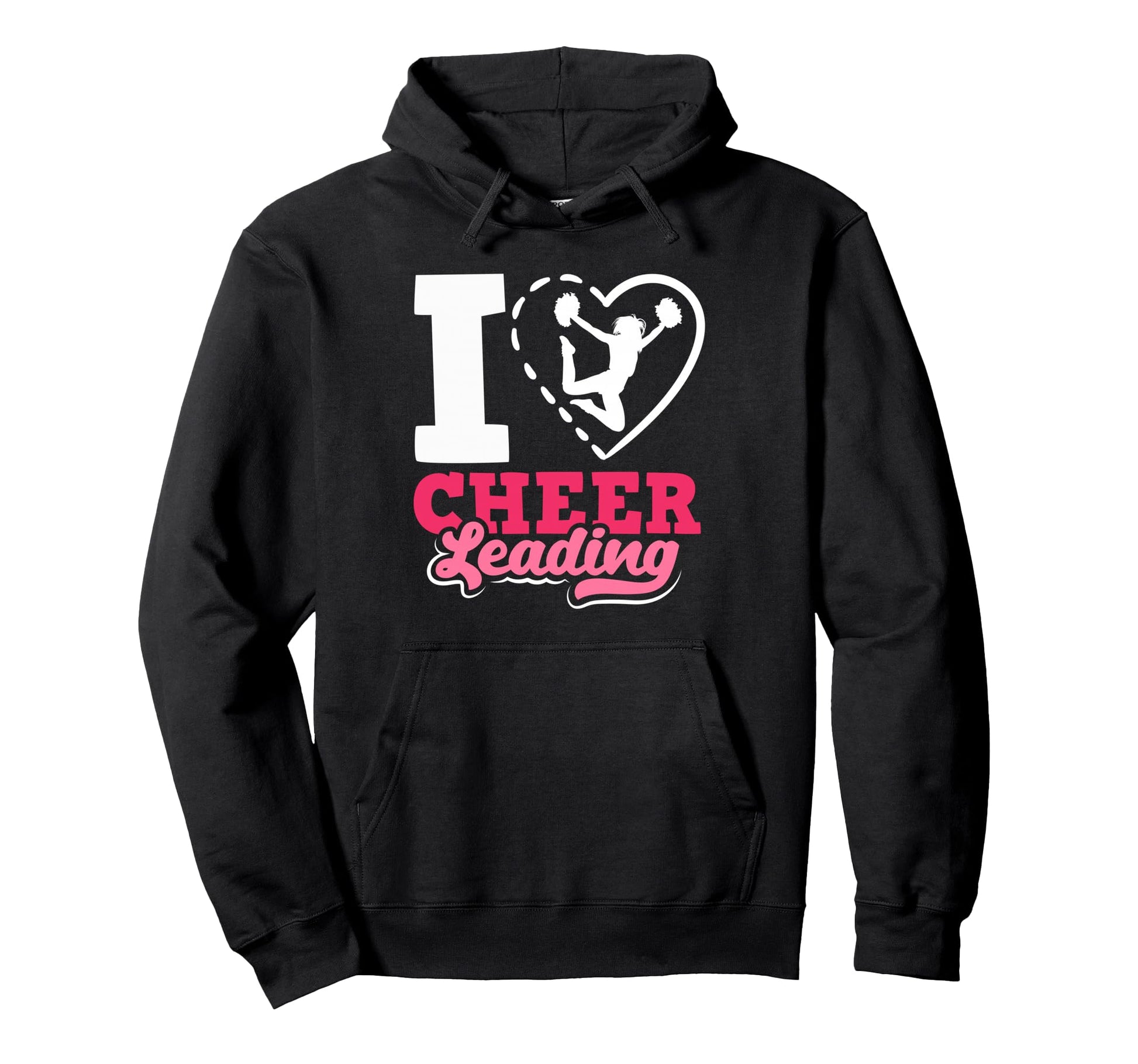 Cheer Cheerleading Heart I Love Hoodie - Novelty Apparel Unisex - T-Shirt, Sweatshirt, Hoodie