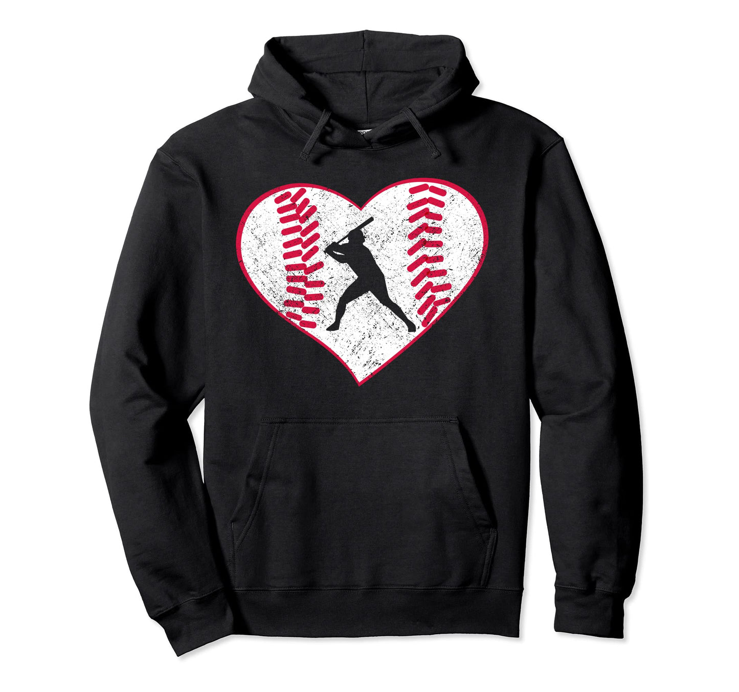 Baseball Heart Baseball Player Mom Dad Hoodie - Minimalist Print for Adults - T-Shirt, Sweatshirt, Hoodie