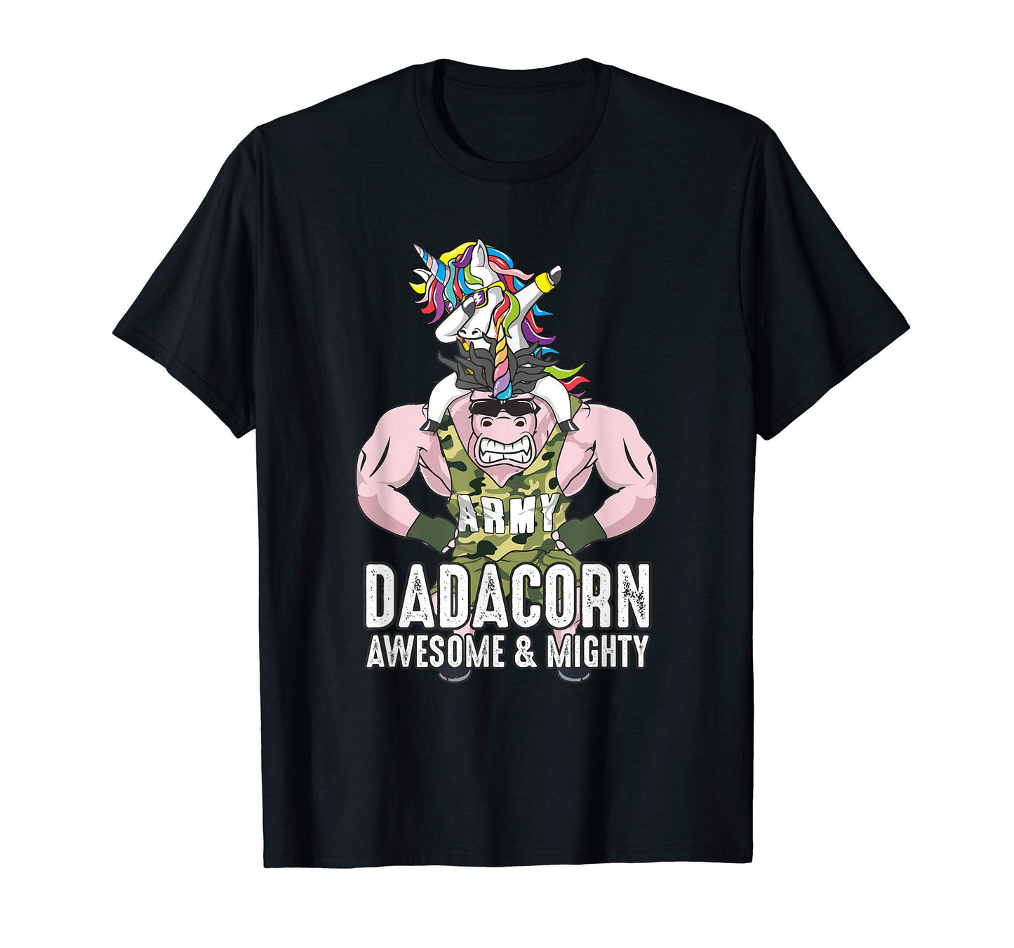 Mens Dadacorn Awesome Army Dad Gift Father T-Shirt - Unique Graphic Unisex - T-Shirt, Sweatshirt, Hoodie