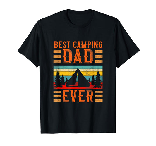 Best Camping Dad Ever Family Tent T-Shirt - Minimalist Print Unisex - T-Shirt, Sweatshirt, Hoodie