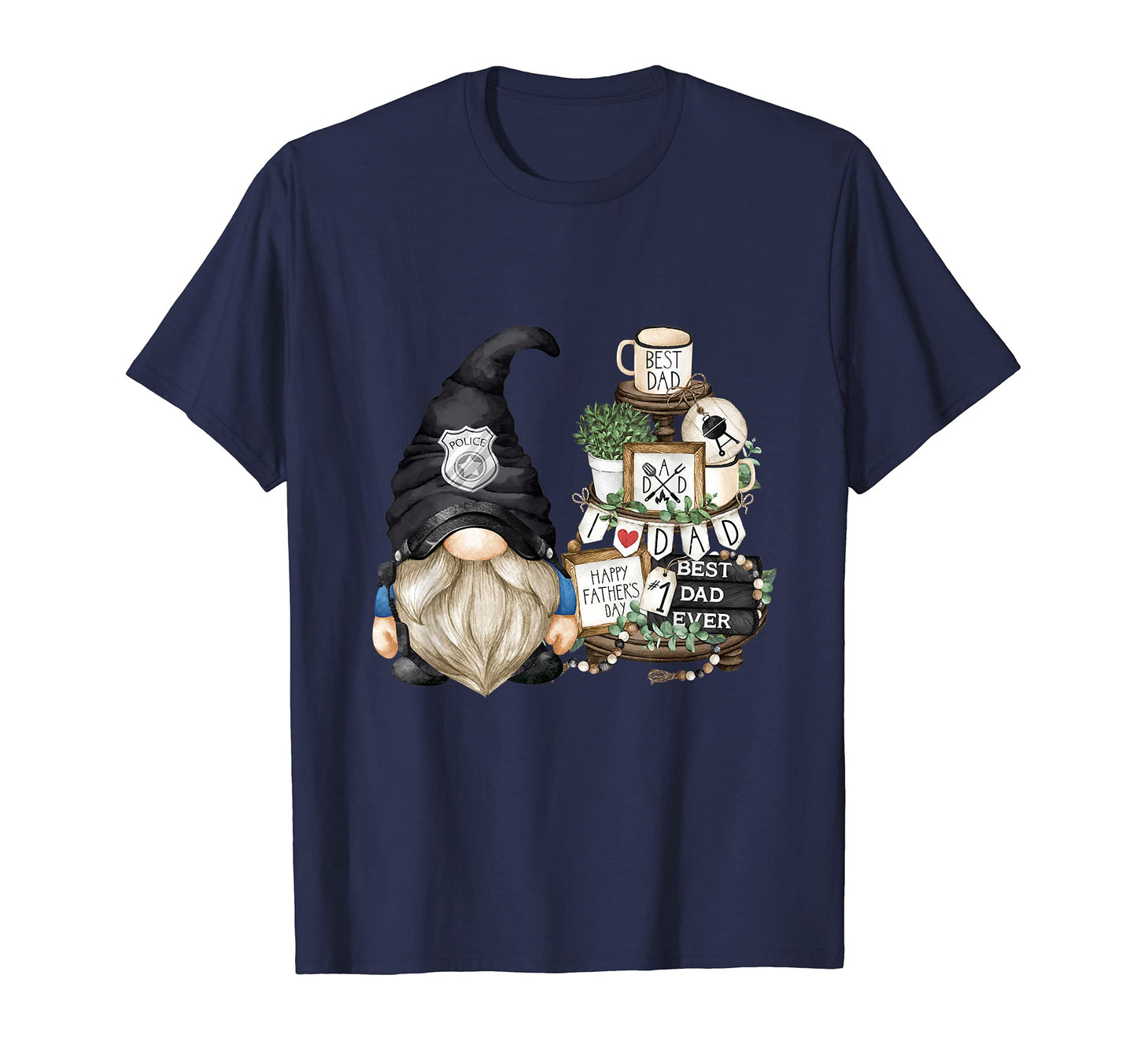 Mens Funny Policeman Gnome Retired T-Shirt - Minimalist Print for Adults - T-Shirt, Sweatshirt, Hoodie