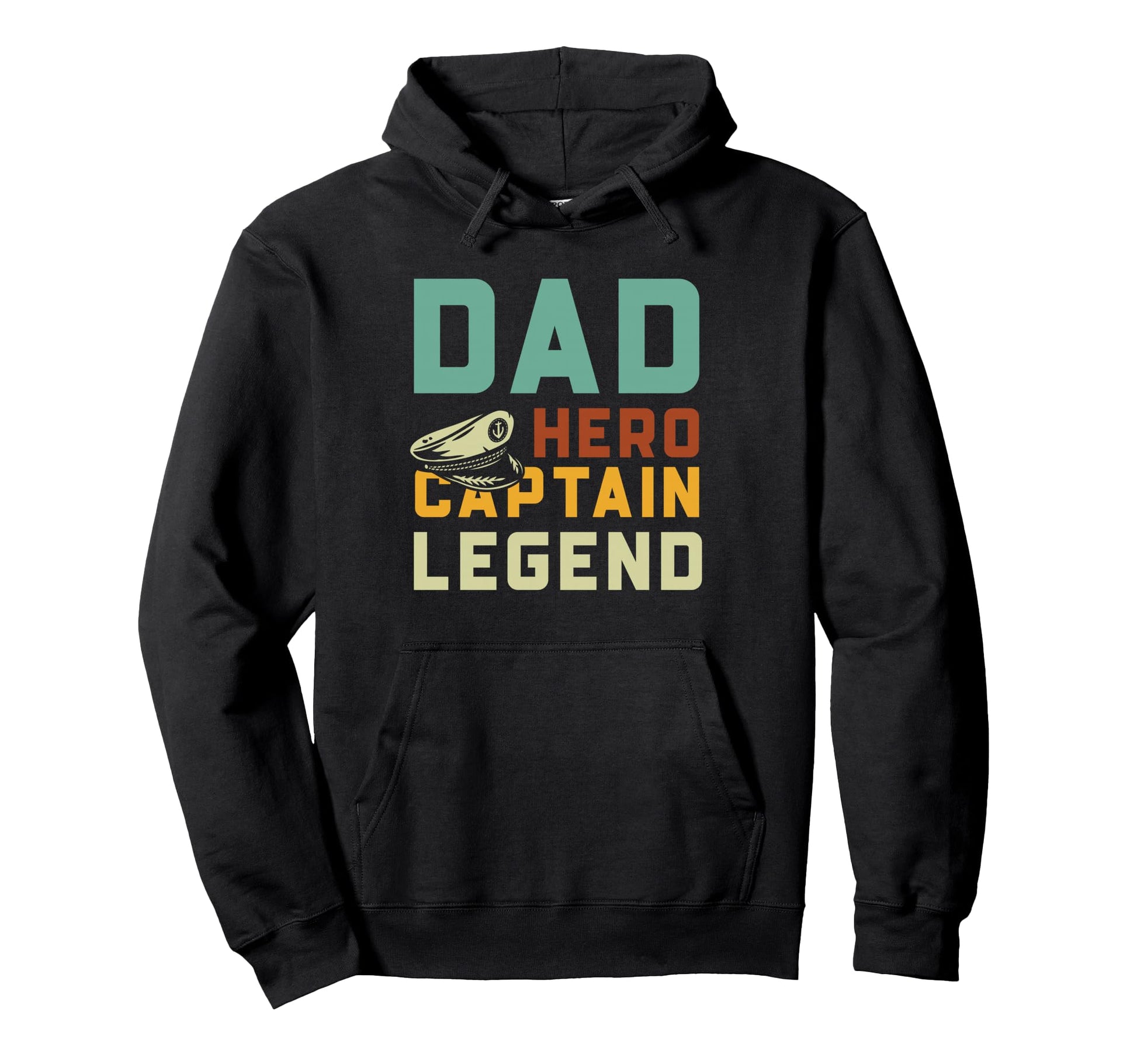 Captain Dad Hero Legend Nautical Father Hoodie - Novelty Apparel Men Women - T-Shirt, Sweatshirt, Hoodie
