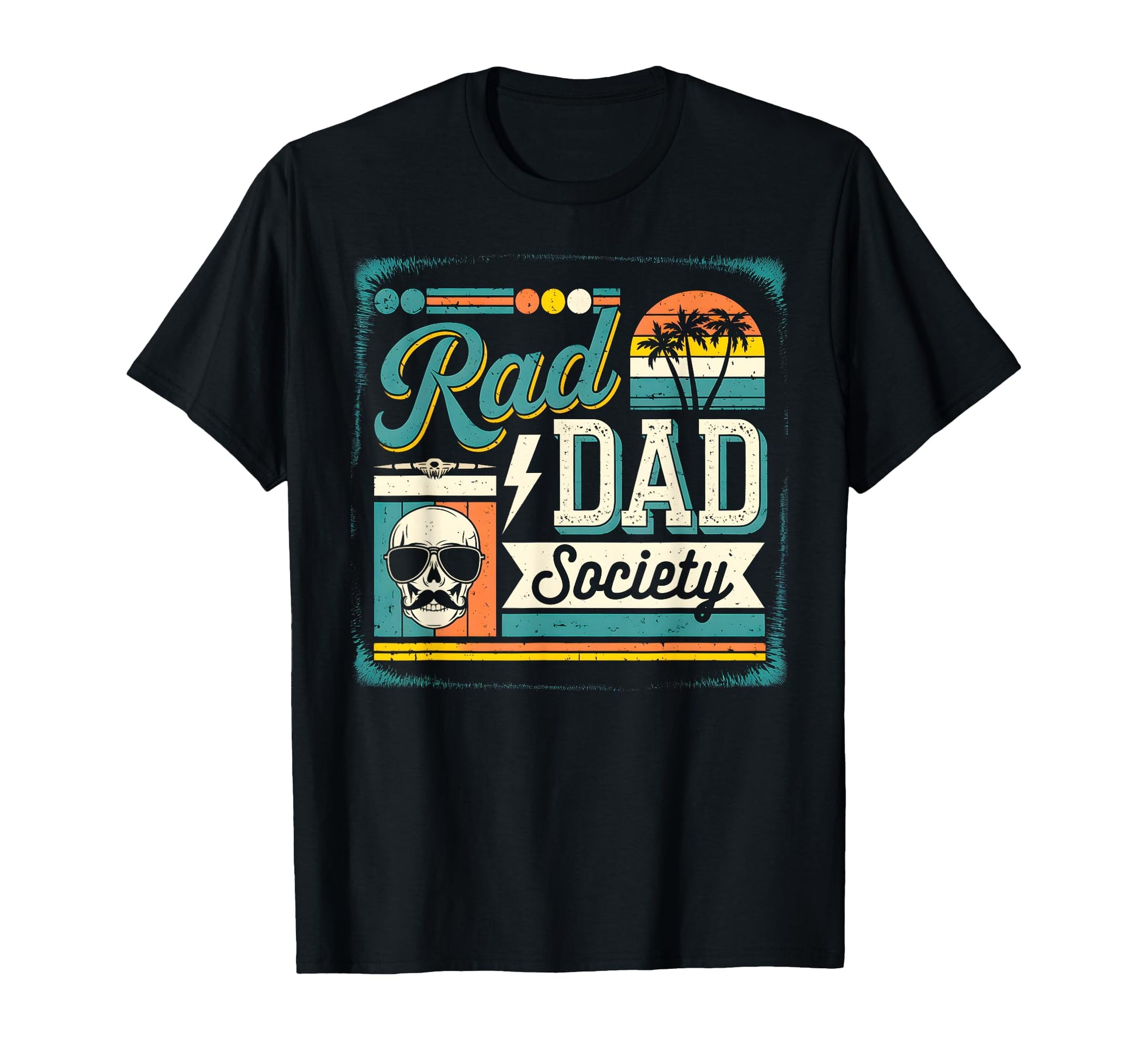 Rad Dad Society Sunset Skull T-Shirt - Custom Art Print Men Women - T-Shirt, Sweatshirt, Hoodie