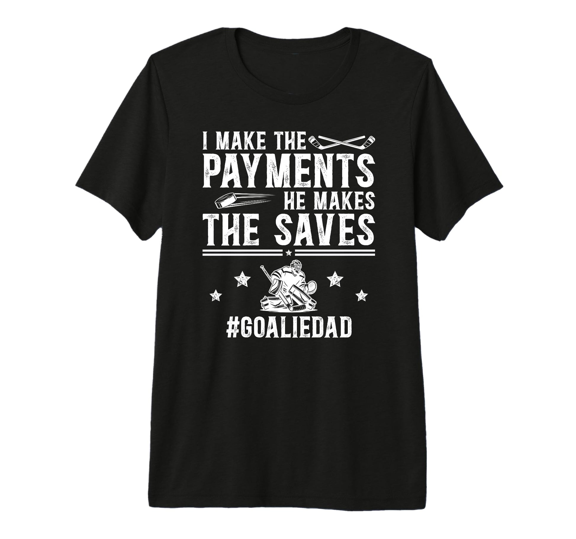 Mens Funny Hockey Goalie Dad Hockey T-Shirt - Minimalist Print Unisex - T-Shirt, Sweatshirt, Hoodie