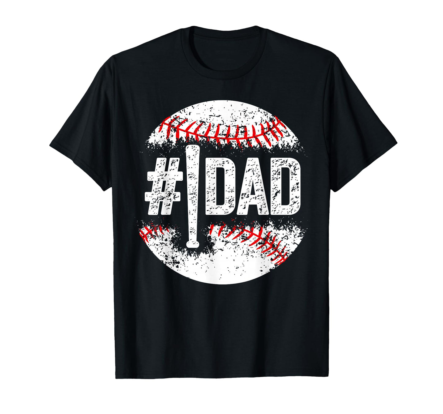 Mens 1 Dad Baseball Number One T-Shirt - Fun Novelty Design Men Women - T-Shirt, Sweatshirt, Hoodie