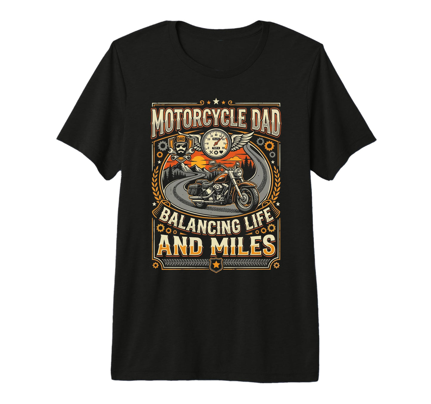 Mens Motorcycle Dad Motorcyle Rider T-Shirt - Aesthetic Graphic Unisex - T-Shirt, Sweatshirt, Hoodie