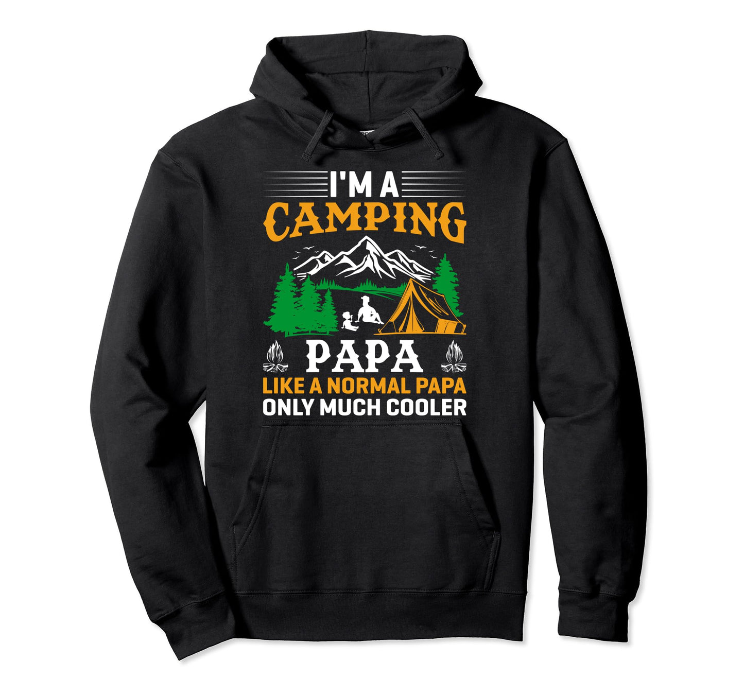 Papa Camping Fathers Day Funny Camper Hoodie - Aesthetic Graphic Men Women - T-Shirt, Sweatshirt, Hoodie
