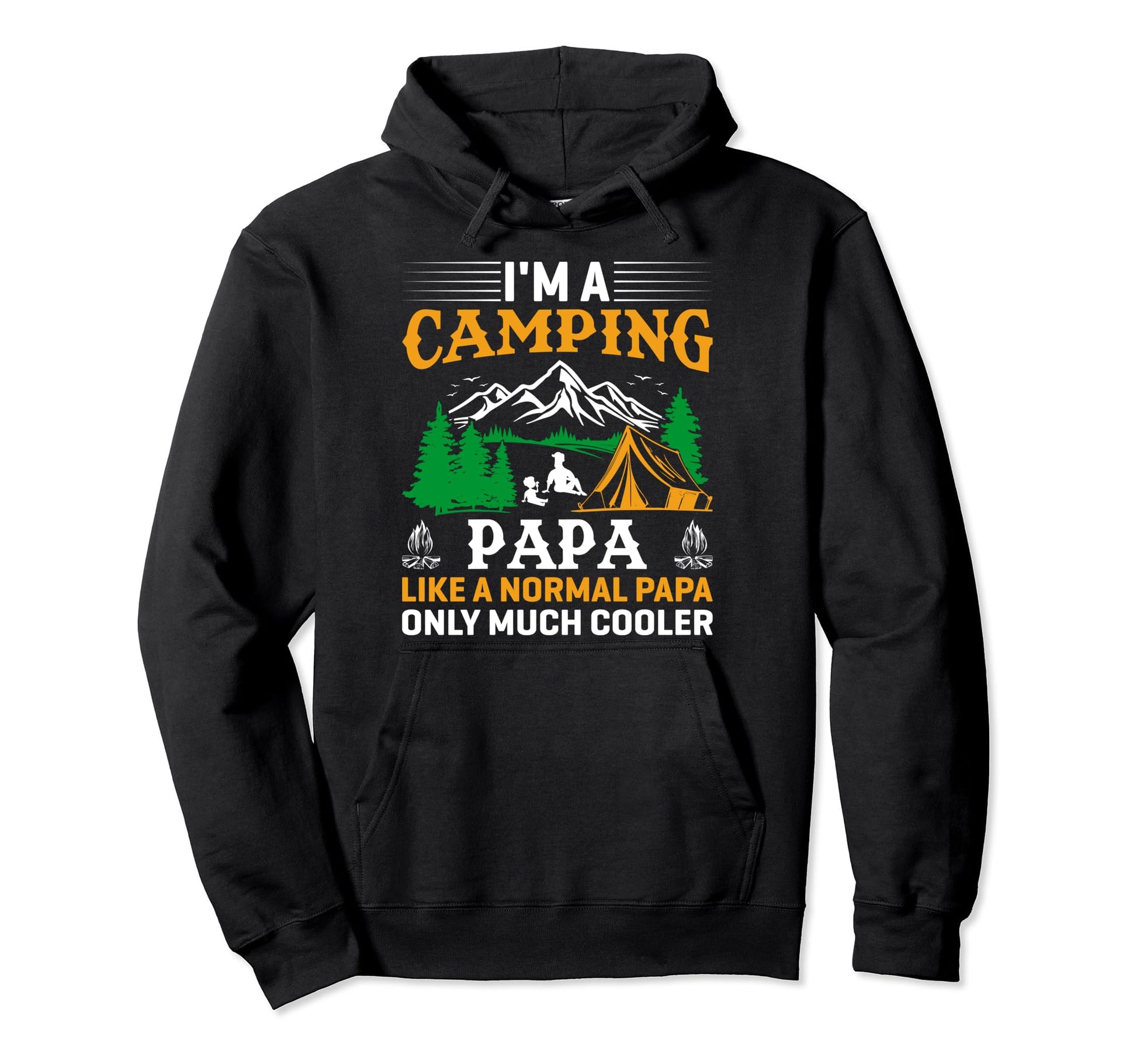 Papa Camping Fathers Day Funny Camper Hoodie - Aesthetic Graphic Men Women - T-Shirt, Sweatshirt, Hoodie