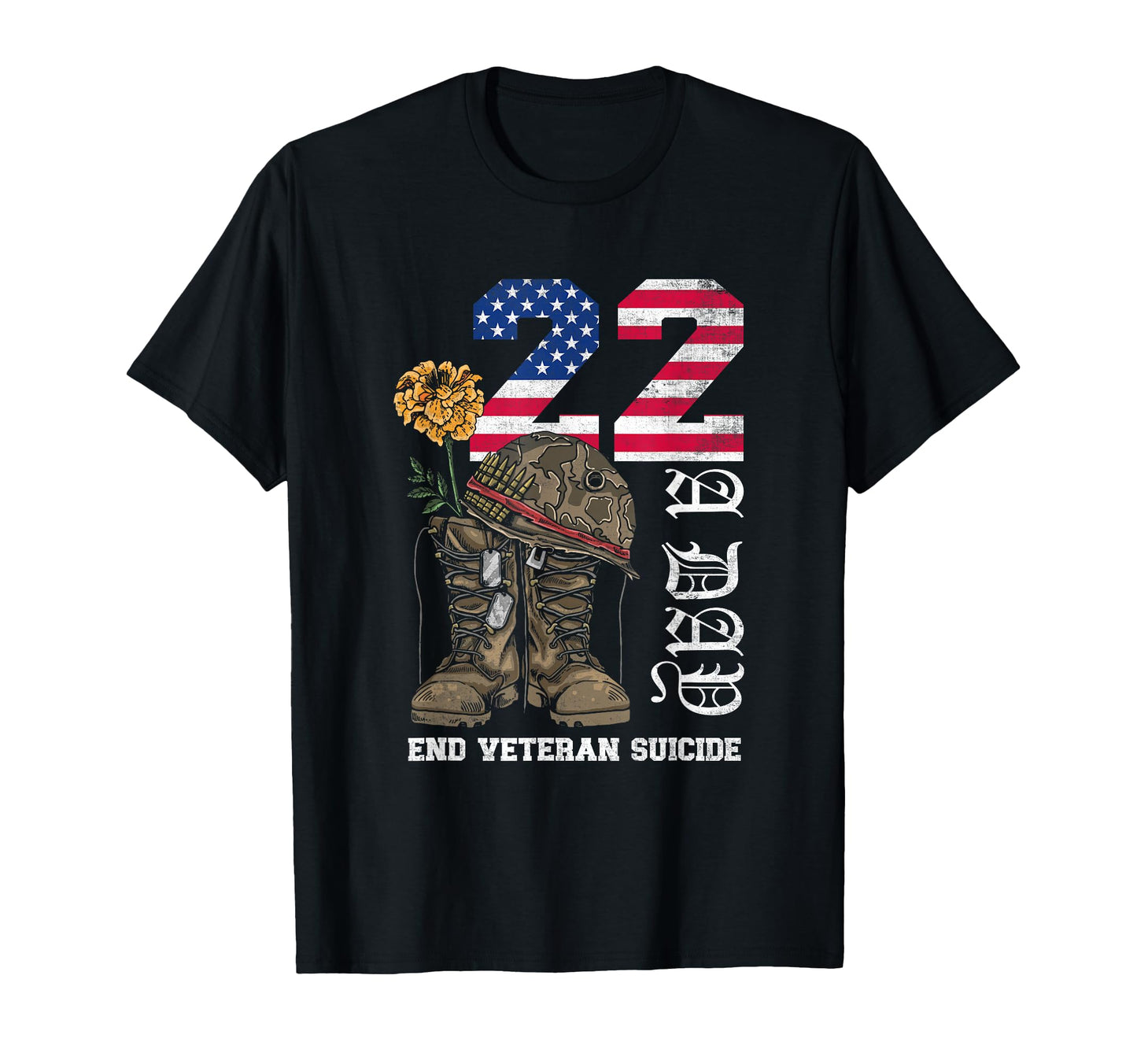 Veteran 22 Day Take Their Lives End T-Shirt - Minimalist Print for Adults - T-Shirt, Sweatshirt, Hoodie