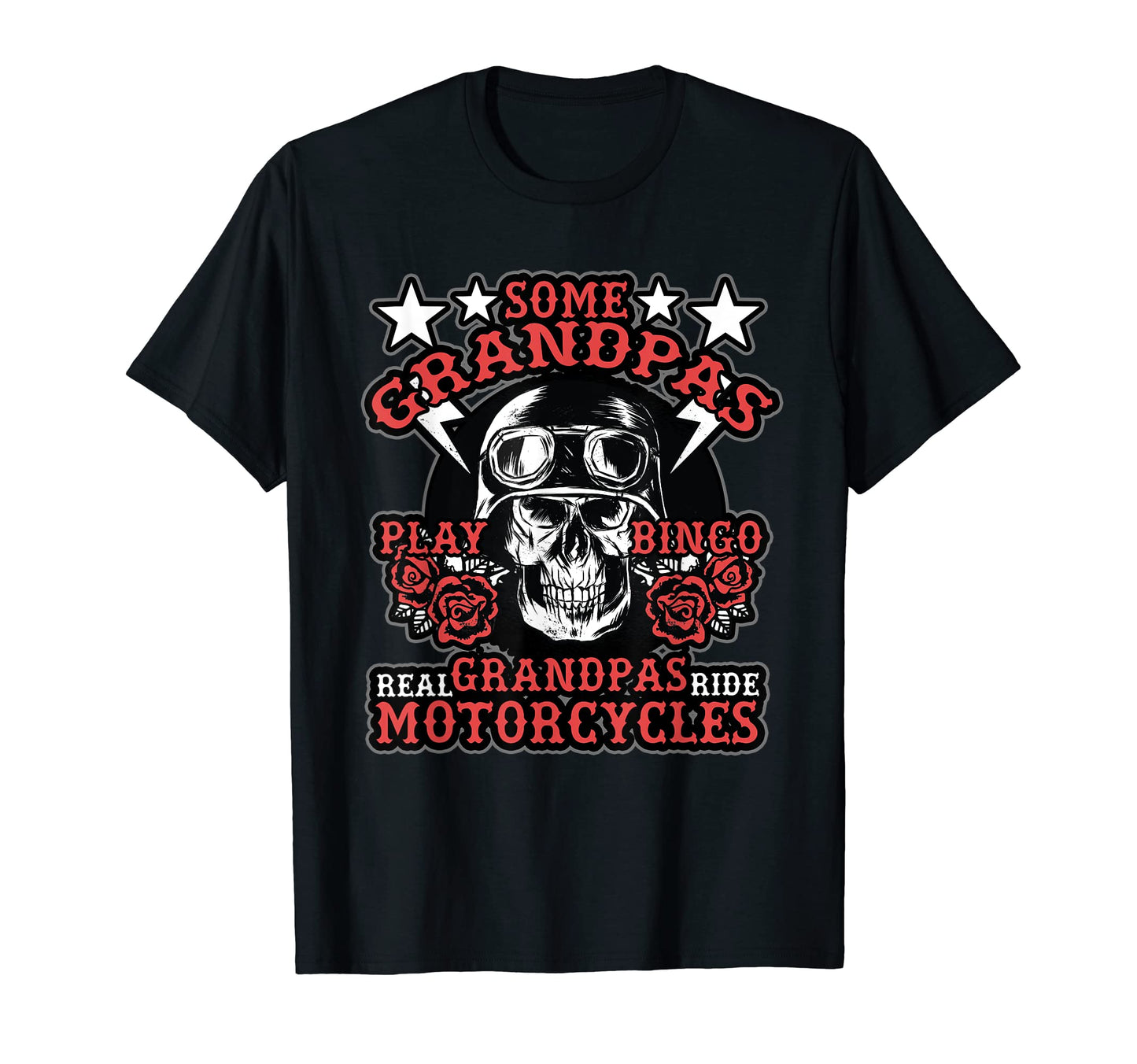 Mens Real Grandpas Ride Motorcycles T-Shirt - Custom Art Print for Adults - T-Shirt, Sweatshirt, Hoodie