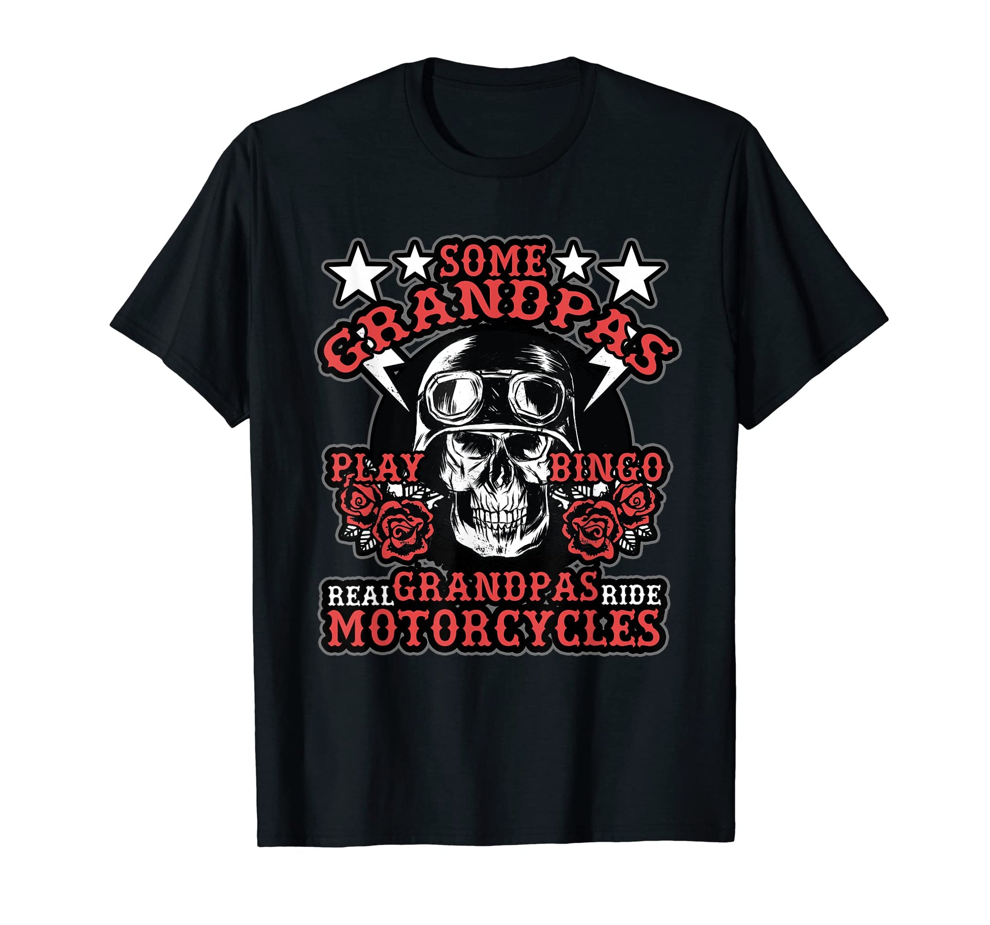 Mens Real Grandpas Ride Motorcycles T-Shirt - Custom Art Print for Adults - T-Shirt, Sweatshirt, Hoodie