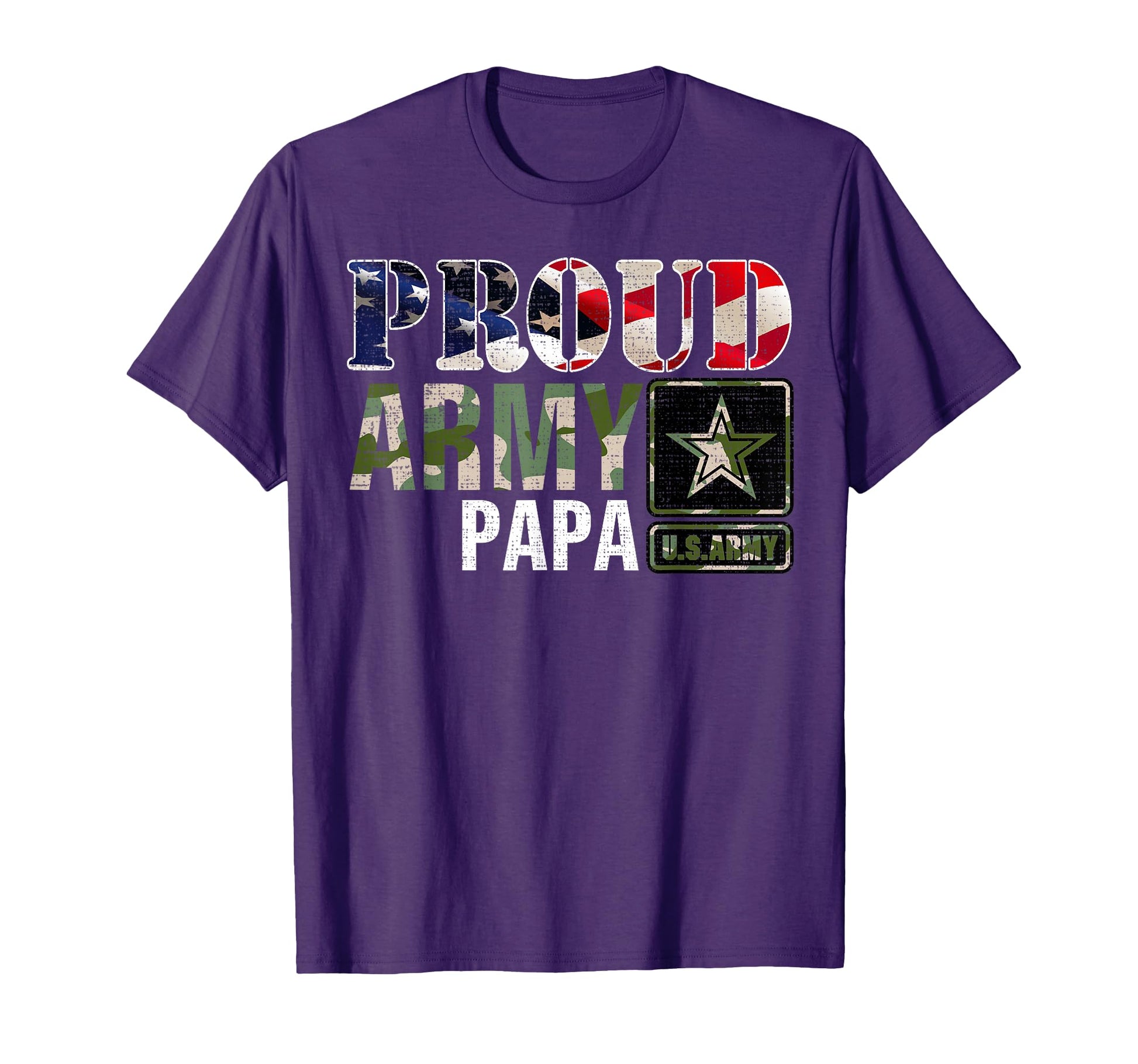 Proud Army Papa Camo American Flag Gift T-Shirt - Unique Graphic Men Women - T-Shirt, Sweatshirt, Hoodie
