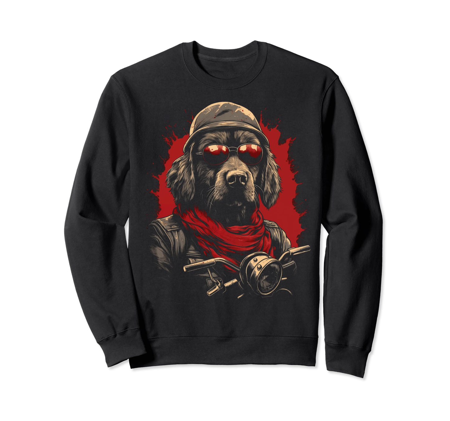 Motorcycle Dad Biker Dog Golden Sweatshirt - Unique Graphic for Adults - T-Shirt, Sweatshirt, Hoodie