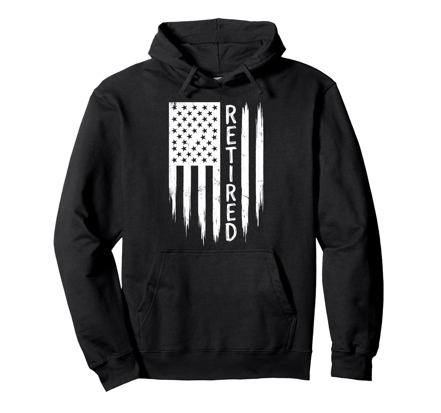Retired Retirement American Usa Flag Hoodie - Unique Graphic Men Women - T-Shirt, Sweatshirt, Hoodie