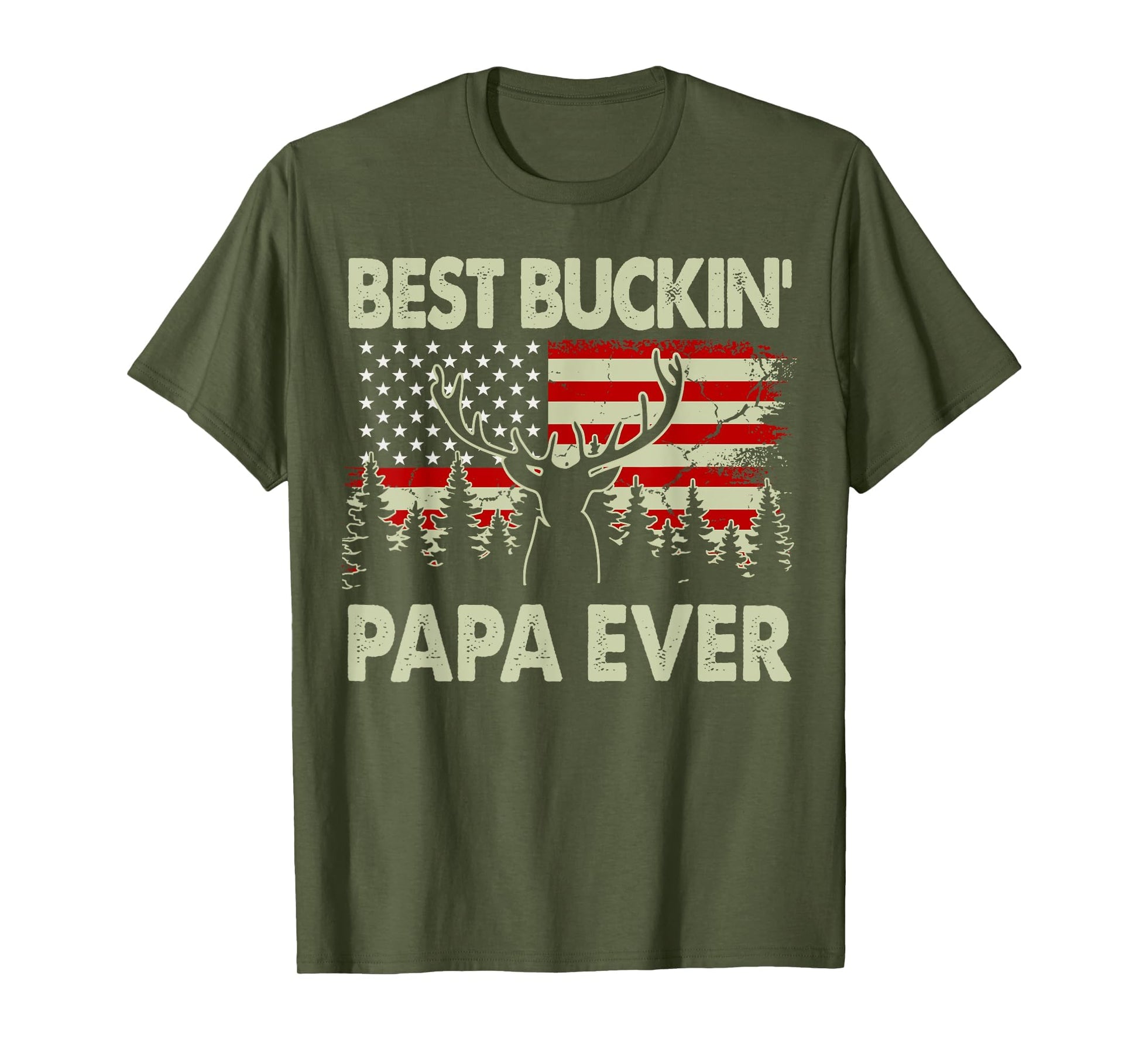 Best Buckin Papa Ever Deer Hunting T-Shirt - Trendy Graphic for Adults - T-Shirt, Sweatshirt, Hoodie