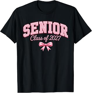 Senior 2027 Class of 2027 Coquette Pink Bow Graduation 2027 T-Shirt Unisex T-shirt, Sweatshirt, Hoodie, Long Sleeve Tee - T-Shirt, Sweatshirt, Hoodie