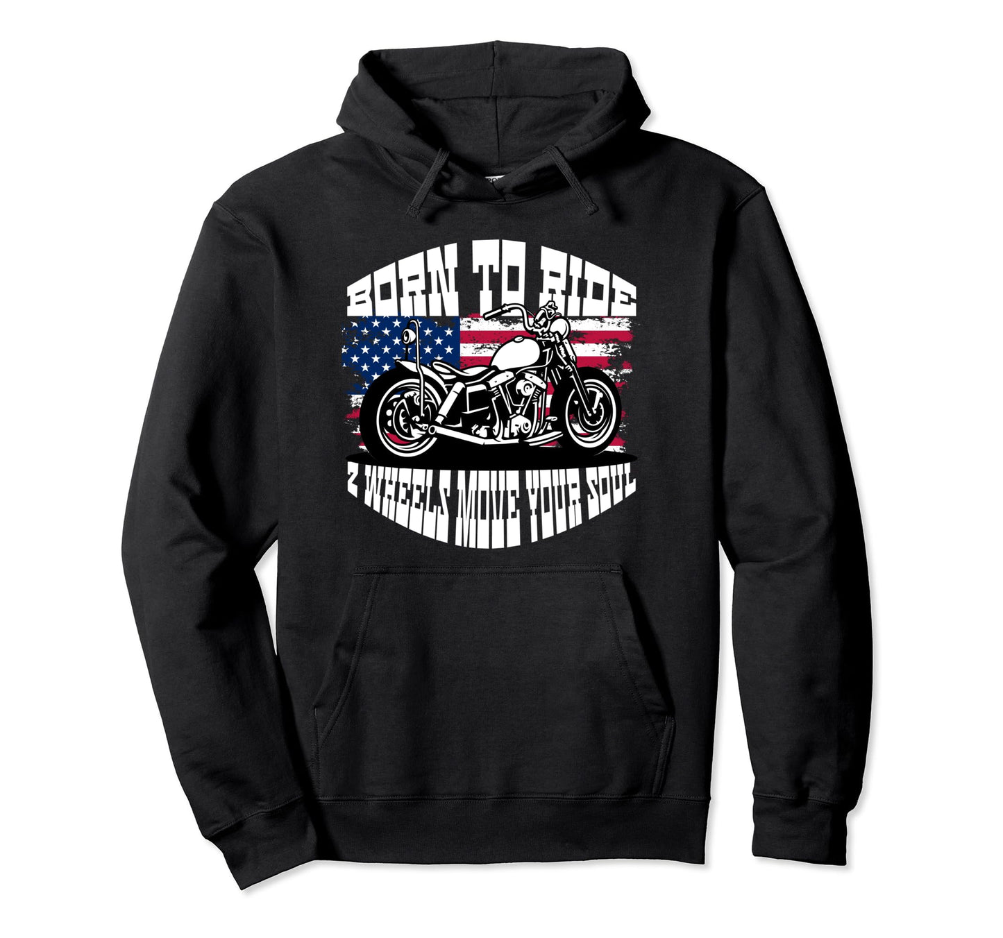 Us Flag Biker Dad Motorcycle Fathers Hoodie - Streetwear Style Men Women - T-Shirt, Sweatshirt, Hoodie