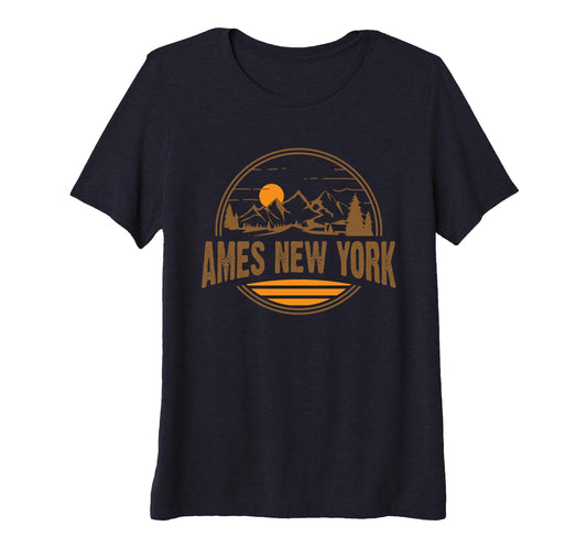 Ames New York Mountain Hiking Souvenir Tri T-Shirt - Graphic Print Unisex - T-Shirt, Sweatshirt, Hoodie