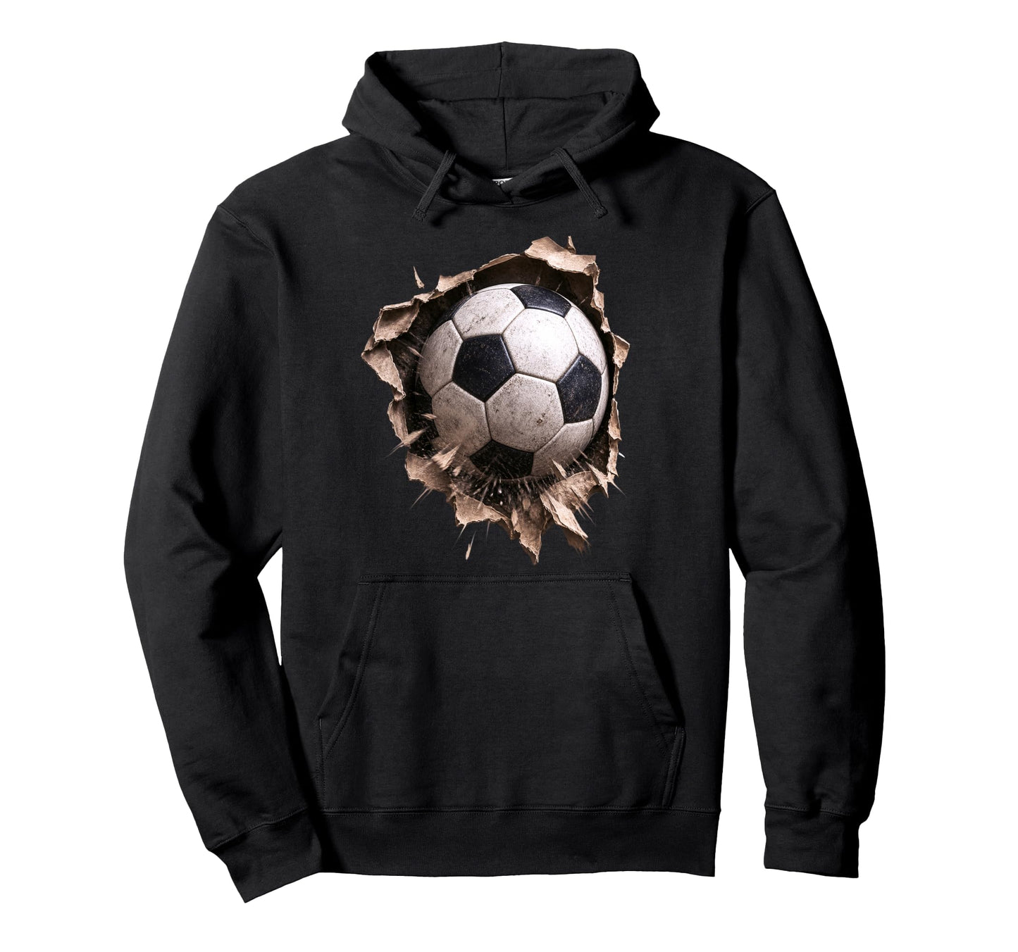 Soccer Ball Torn Fabric Bursting 3D Hoodie - Graphic Print Men Women - T-Shirt, Sweatshirt, Hoodie