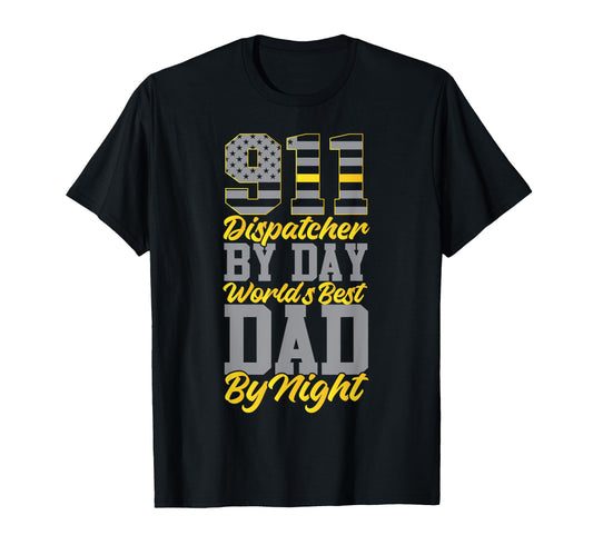 911 Dispatcher Thin Gold Yellow Line T-Shirt - Novelty Apparel for Adults - T-Shirt, Sweatshirt, Hoodie