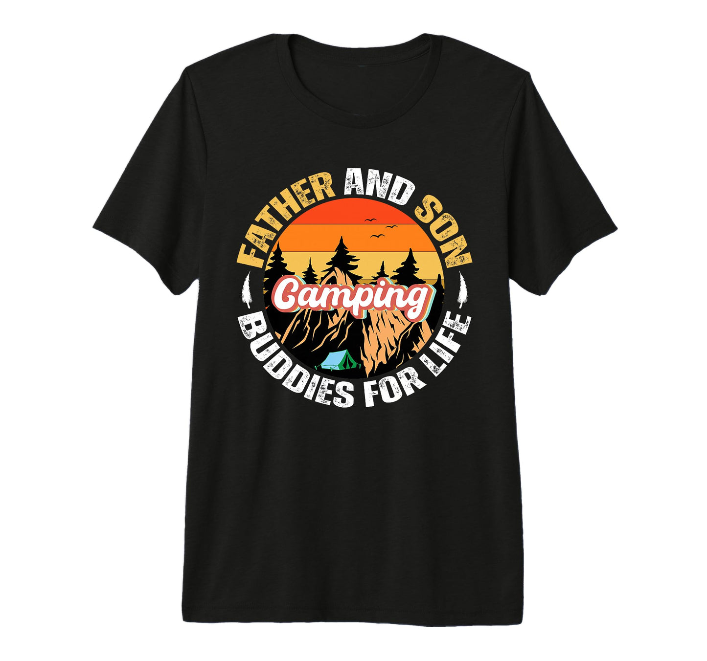 Dad And Son Camping Buddies Life Family T-Shirt - Unique Graphic Men Women - T-Shirt, Sweatshirt, Hoodie