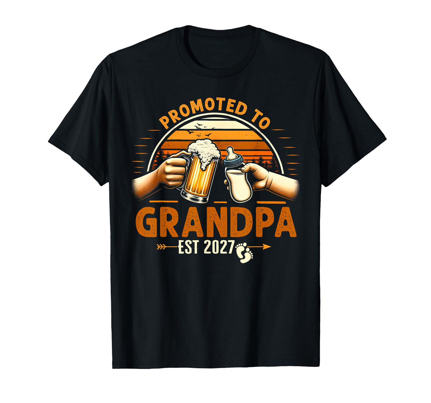 Promoted To Grandpa Est 2027 T-Shirt - Unique Graphic Men Women - T-Shirt, Sweatshirt, Hoodie