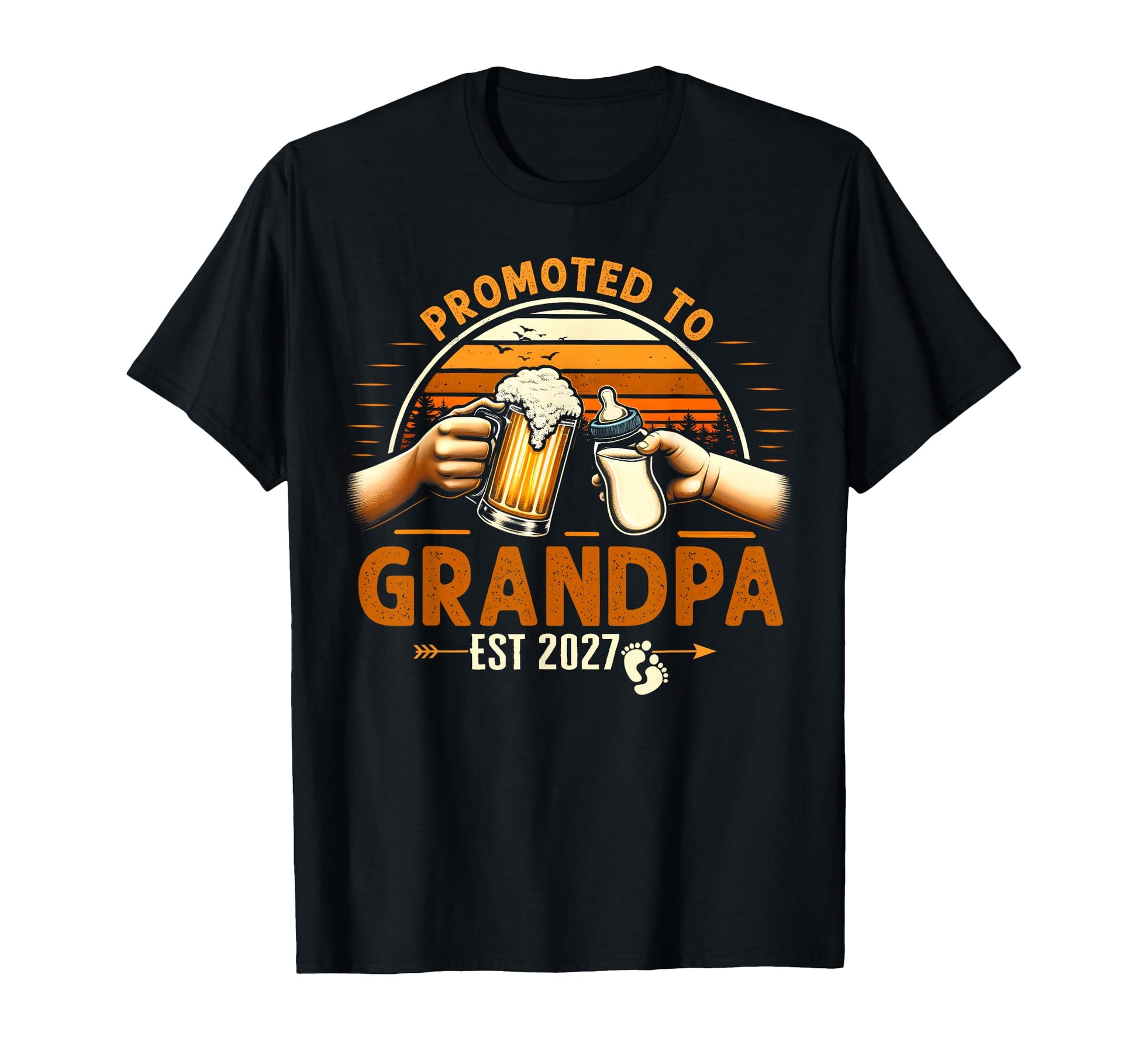 Promoted To Grandpa Est 2027 T-Shirt - Unique Graphic Men Women - T-Shirt, Sweatshirt, Hoodie