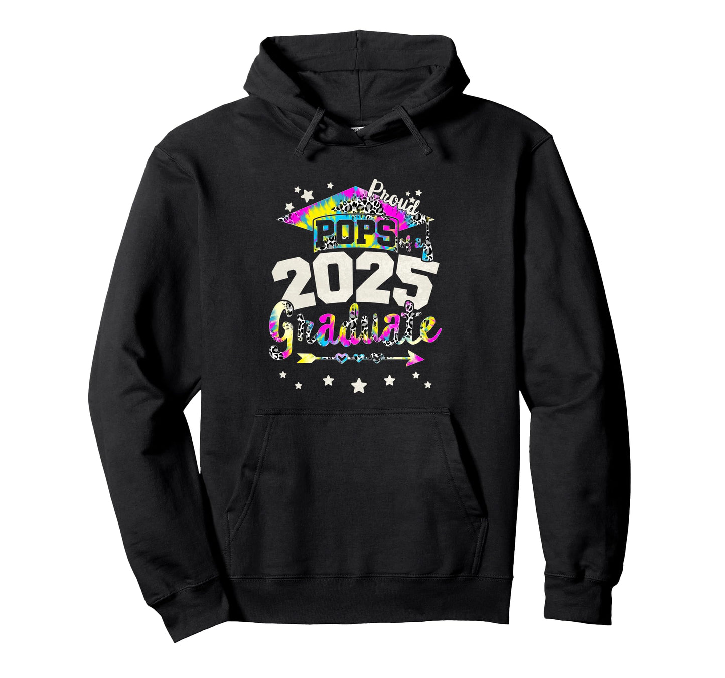 Tie Dye Pops 2025 Graduate Team Senior Hoodie - Novelty Apparel Men Women - T-Shirt, Sweatshirt, Hoodie