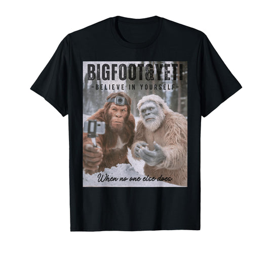 Bigfoot Yeti Funny Sasquatch Hikers T-Shirt - Fun Novelty Design Men Women - T-Shirt, Sweatshirt, Hoodie