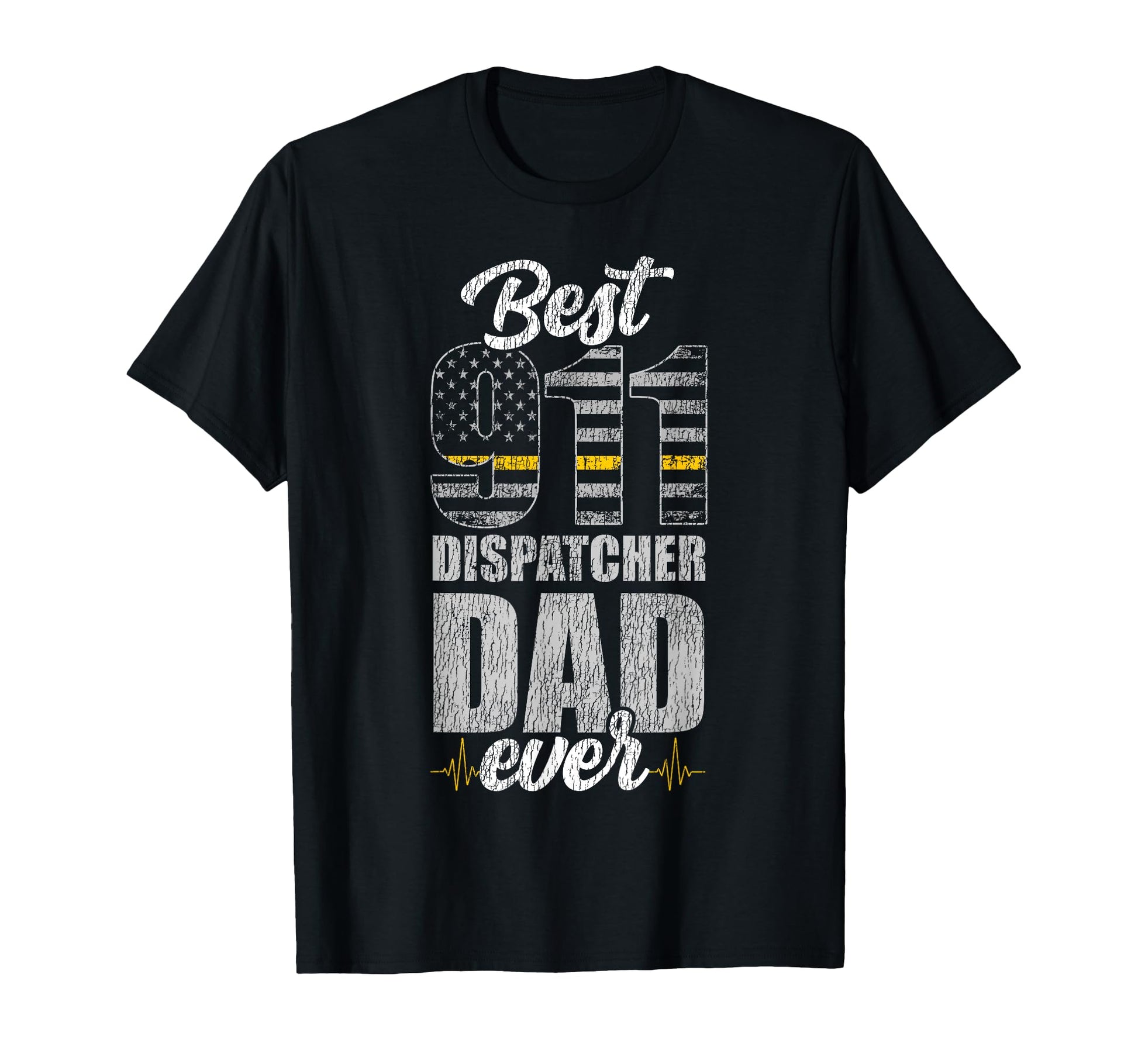 911 Dispatcher Thin Gold Yellow T-Shirt - Fun Novelty Design Men Women - T-Shirt, Sweatshirt, Hoodie