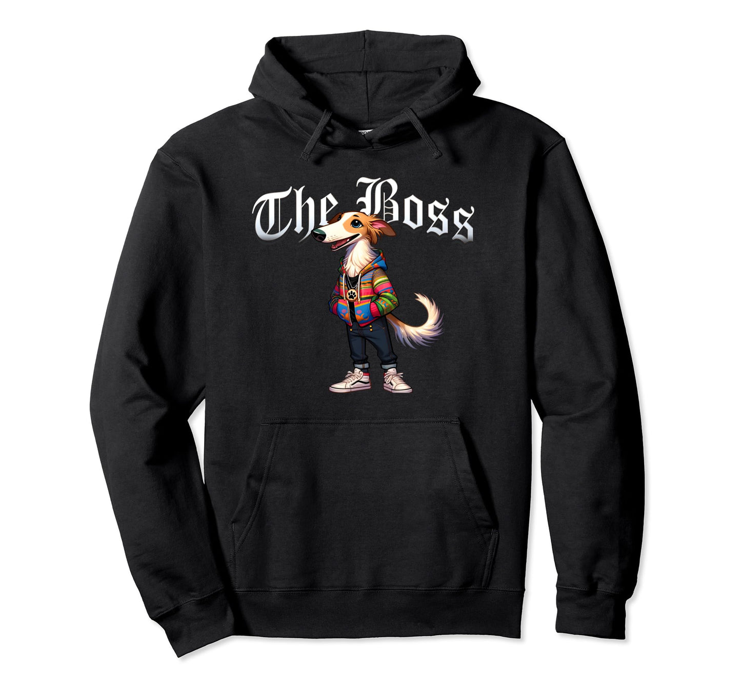 Silken Windhound Dog Boss Jacket Outfit Hoodie - Fun Novelty Design Unisex - T-Shirt, Sweatshirt, Hoodie