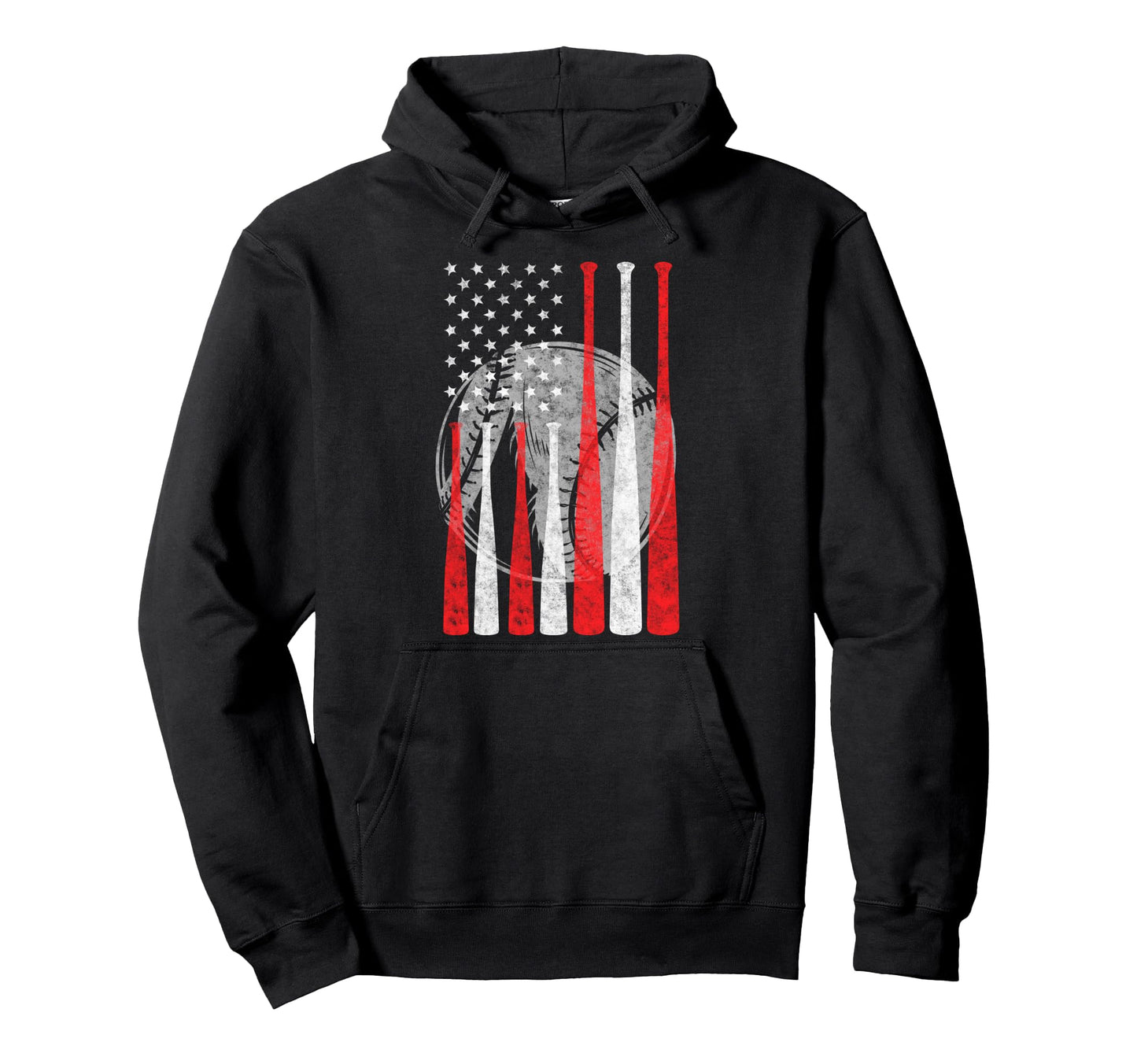Baseball Us Flag Baseball Lover Dad Hoodie - Trendy Graphic for Adults - T-Shirt, Sweatshirt, Hoodie